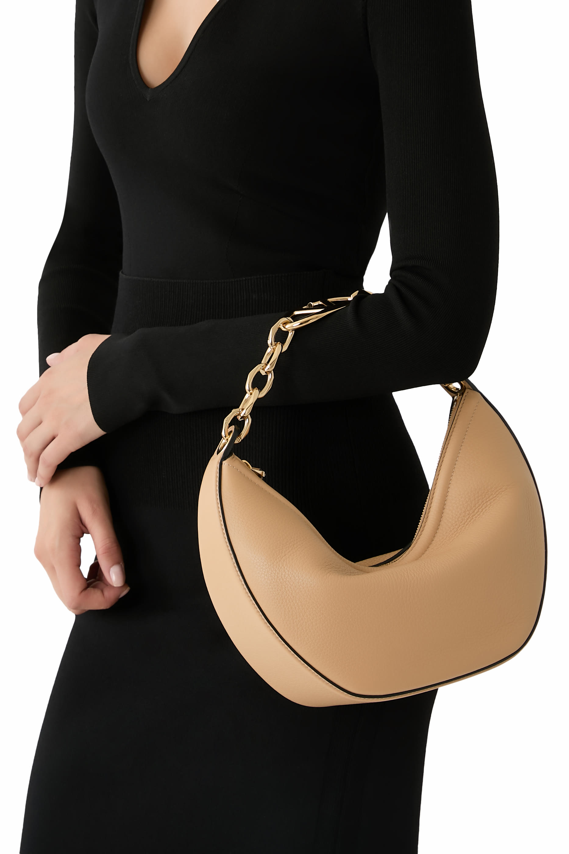 Small VLogo Moon Hobo Bag