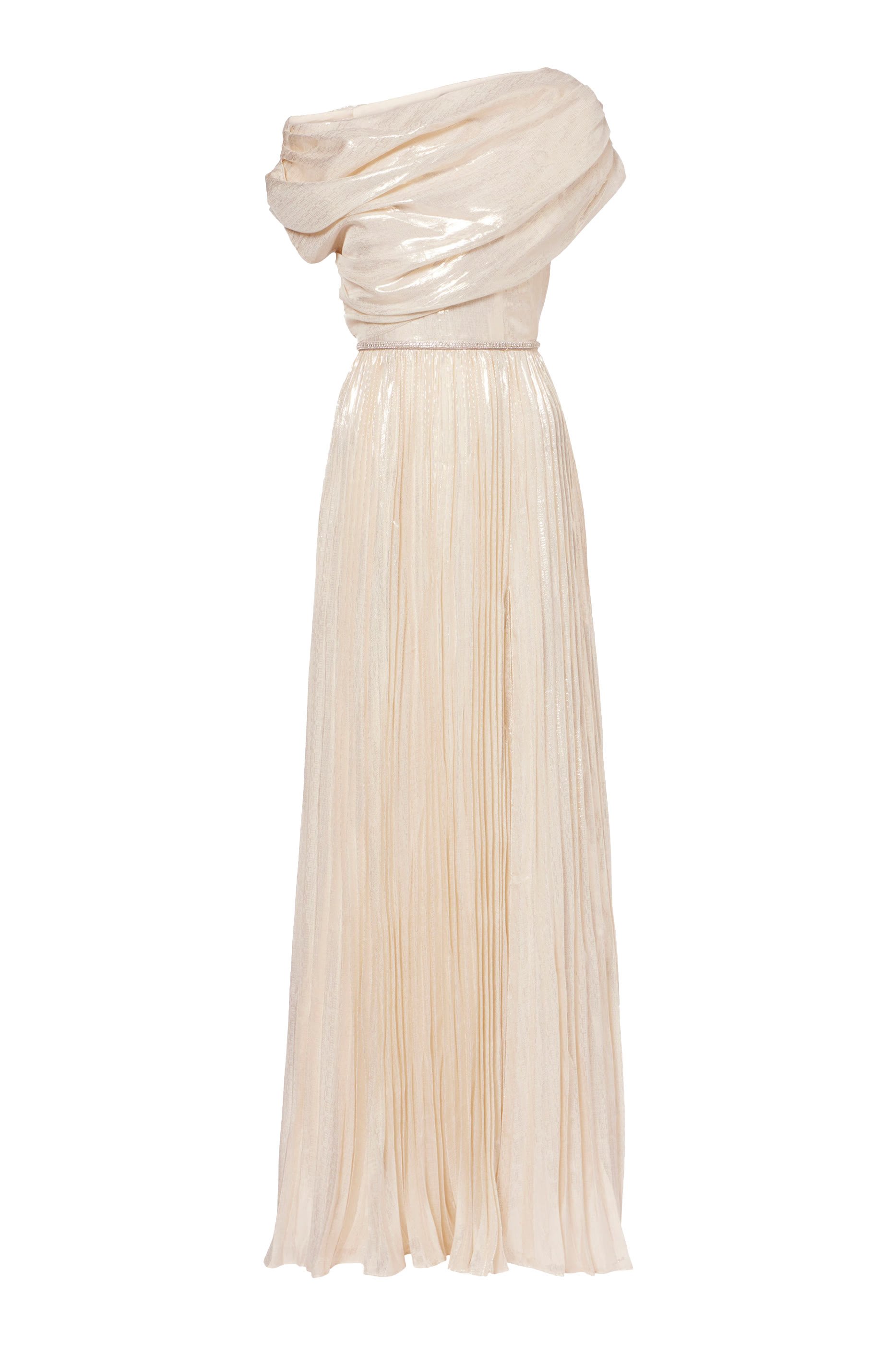 Metallic Chiffon Maxi Dress