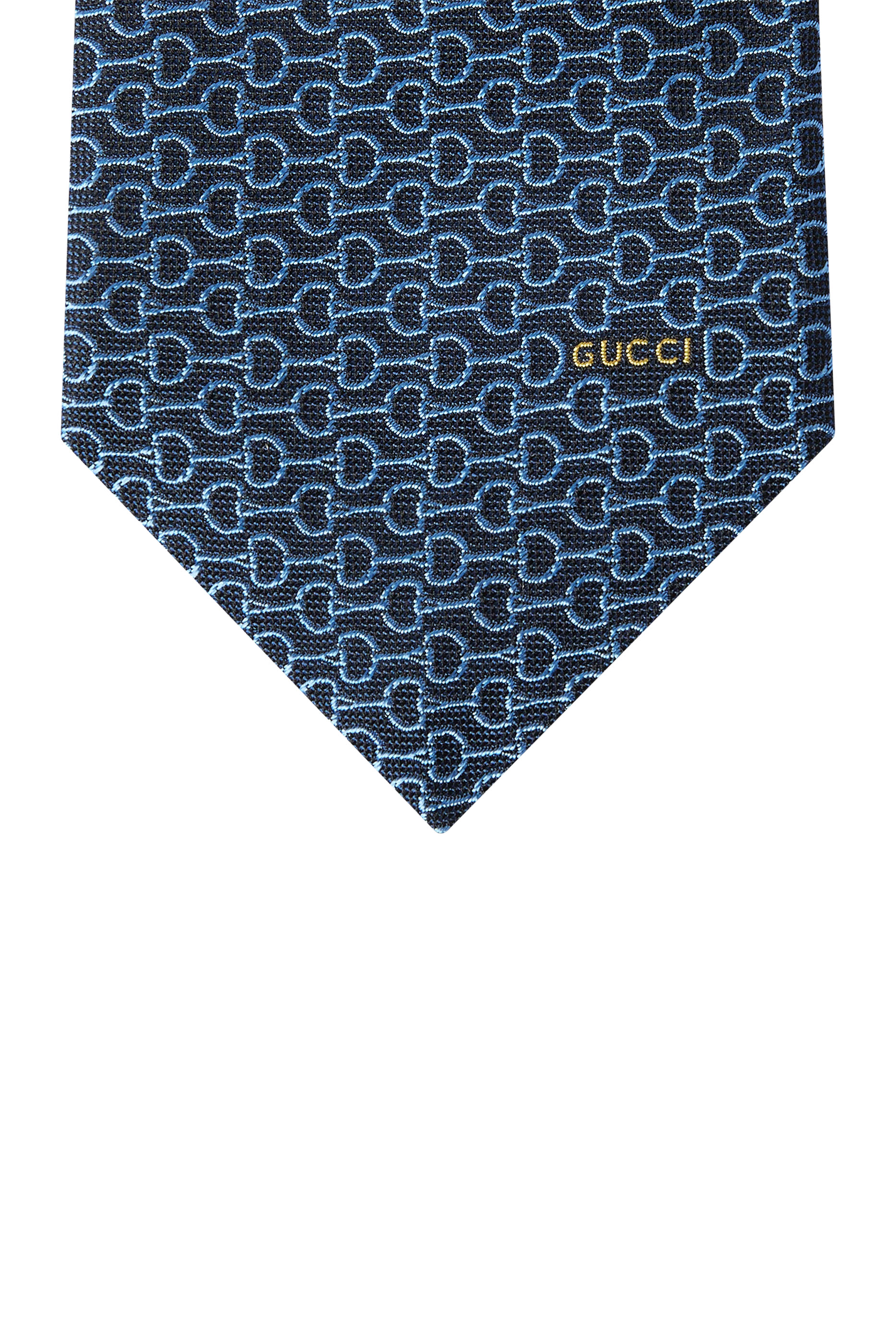 Horsebit Silk Jacquard Tie
