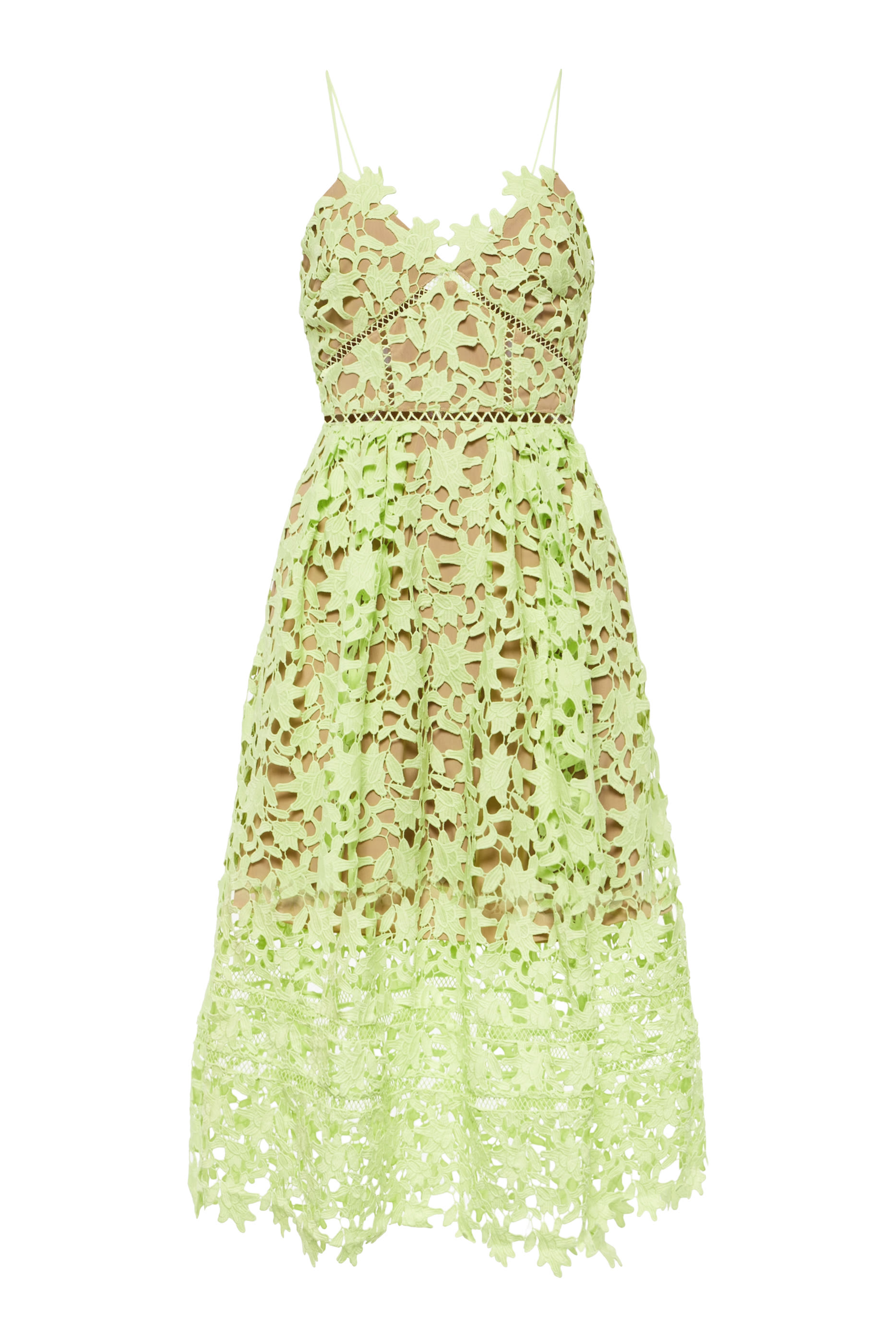 Lace Midi Strappy Neckline Dress