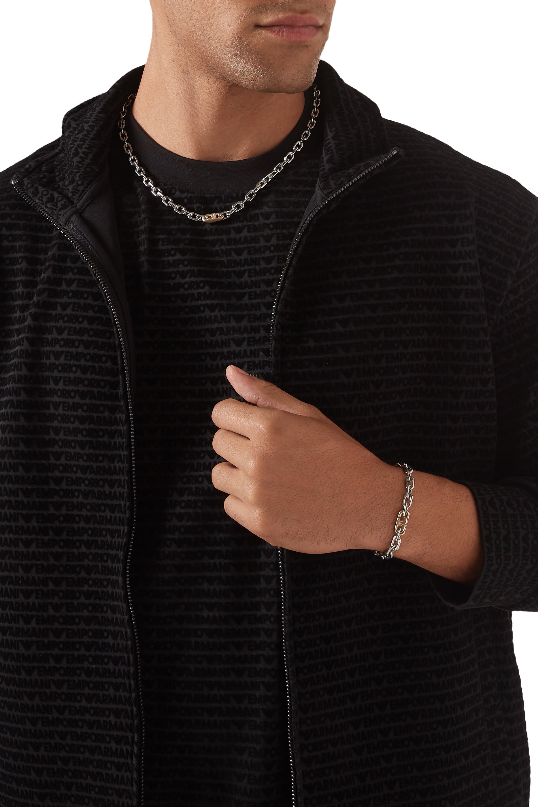 Two-Tone Stainless Steel Chain Bracelet