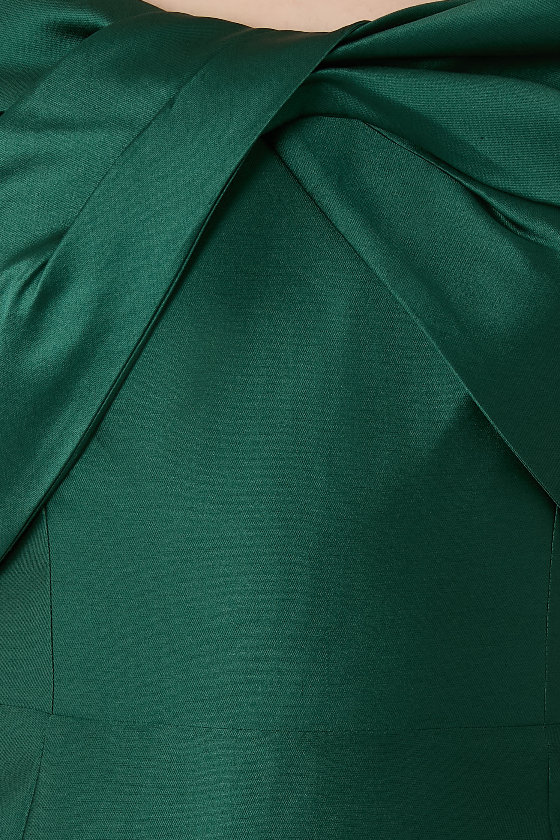 Taffeta Twist Bodice Column Cape Gown