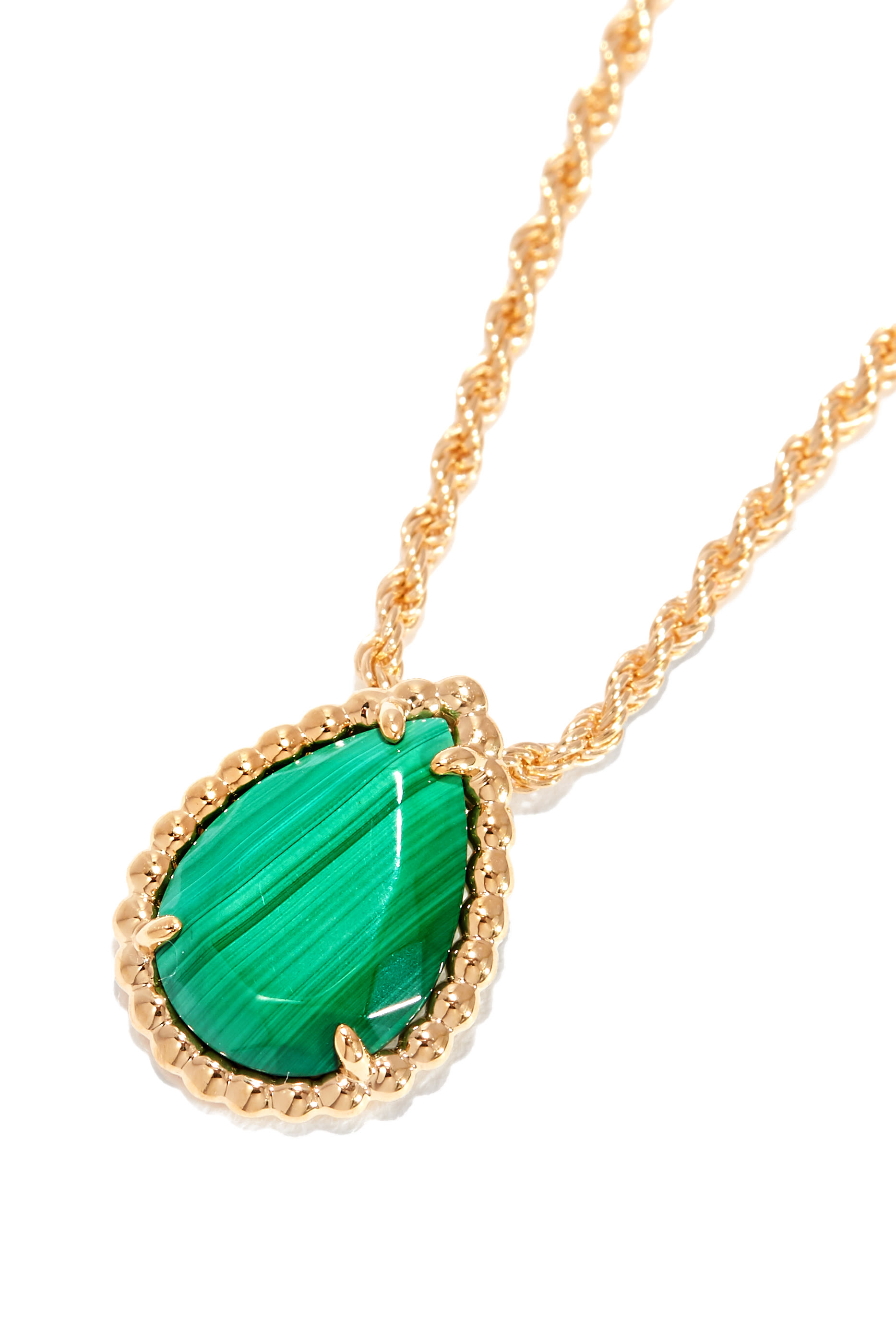 Serpent Boh&egrave;me S Motif Pendant, Set with a Malachite