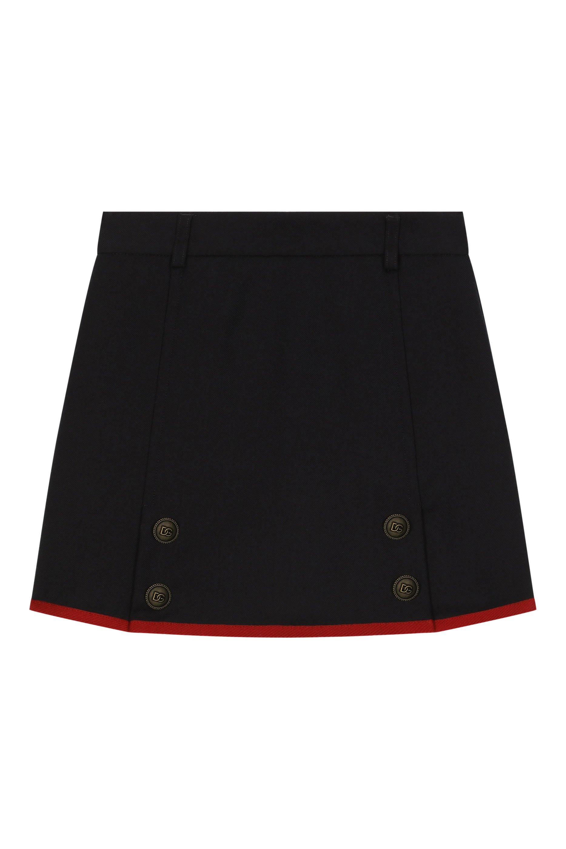 Kids Wool Skort with Decorative Buttons