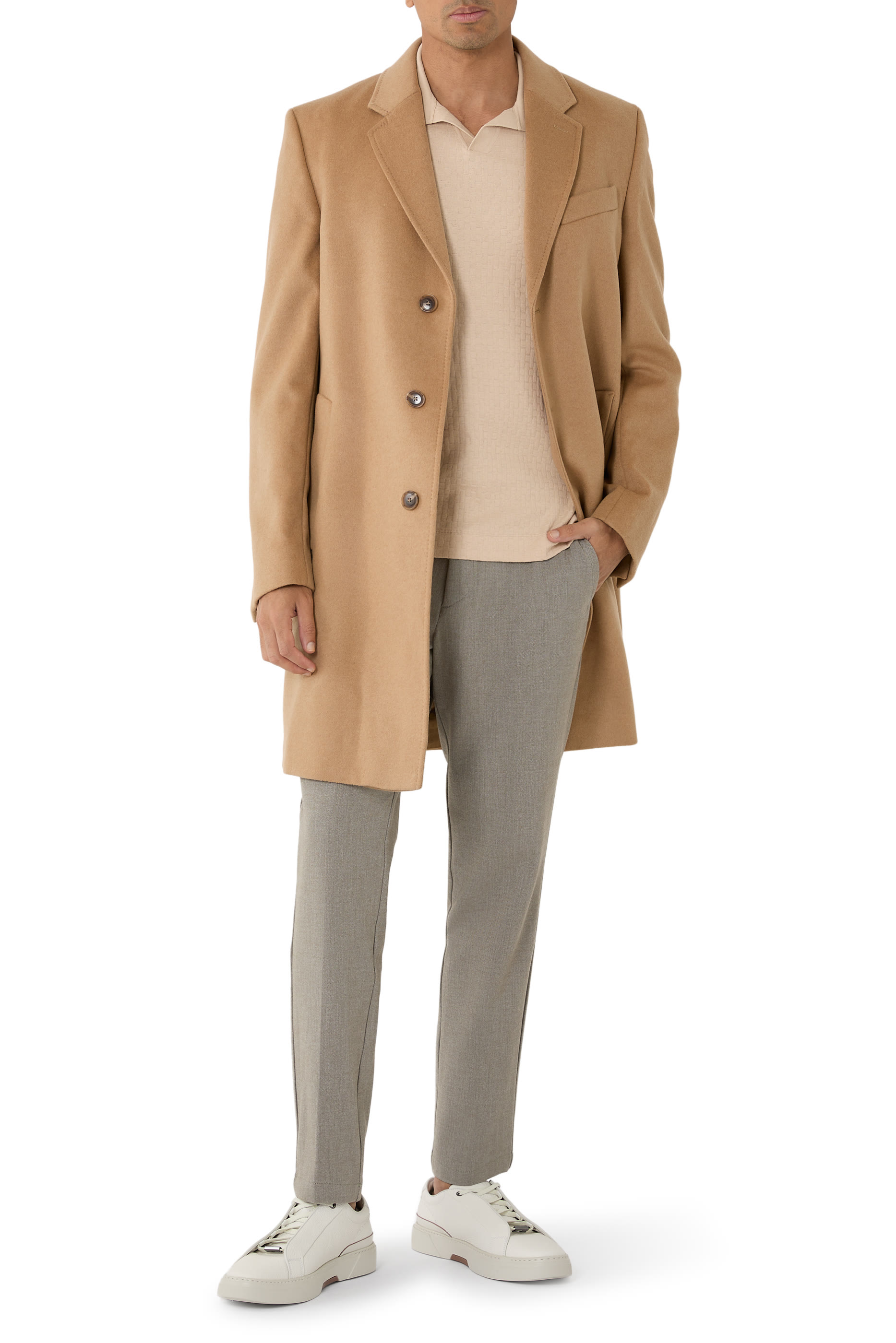 Slim-Fit Trousers in Brushed Herringbone 