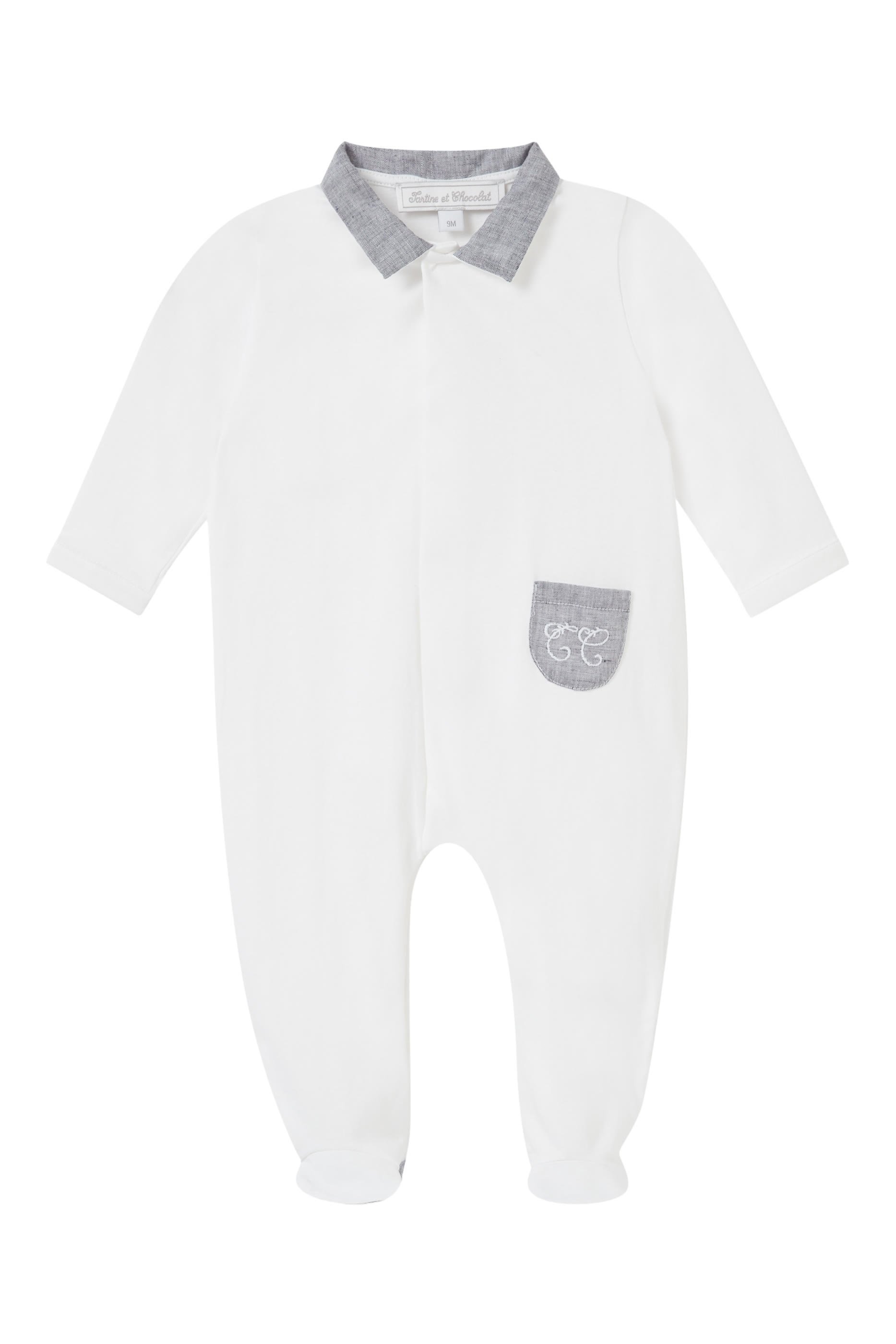 Baby Contrast Collar Bodysuit