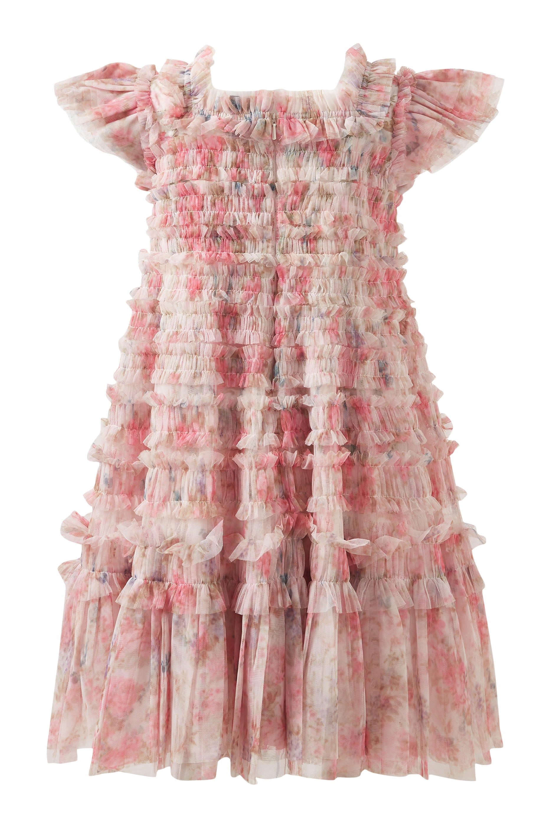 Kids Floral Wreath Short Sleeved Dress