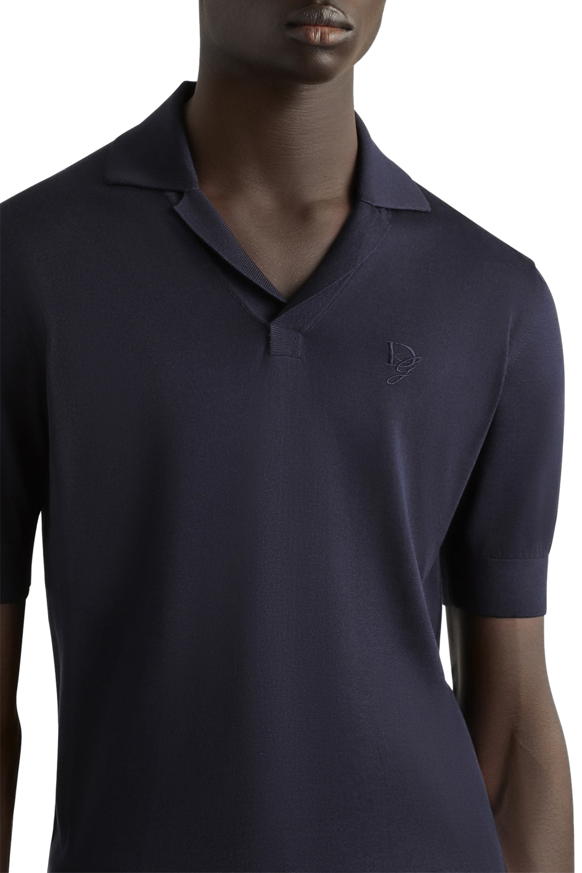 Silk Polo-Shirt with Logo Embroidery