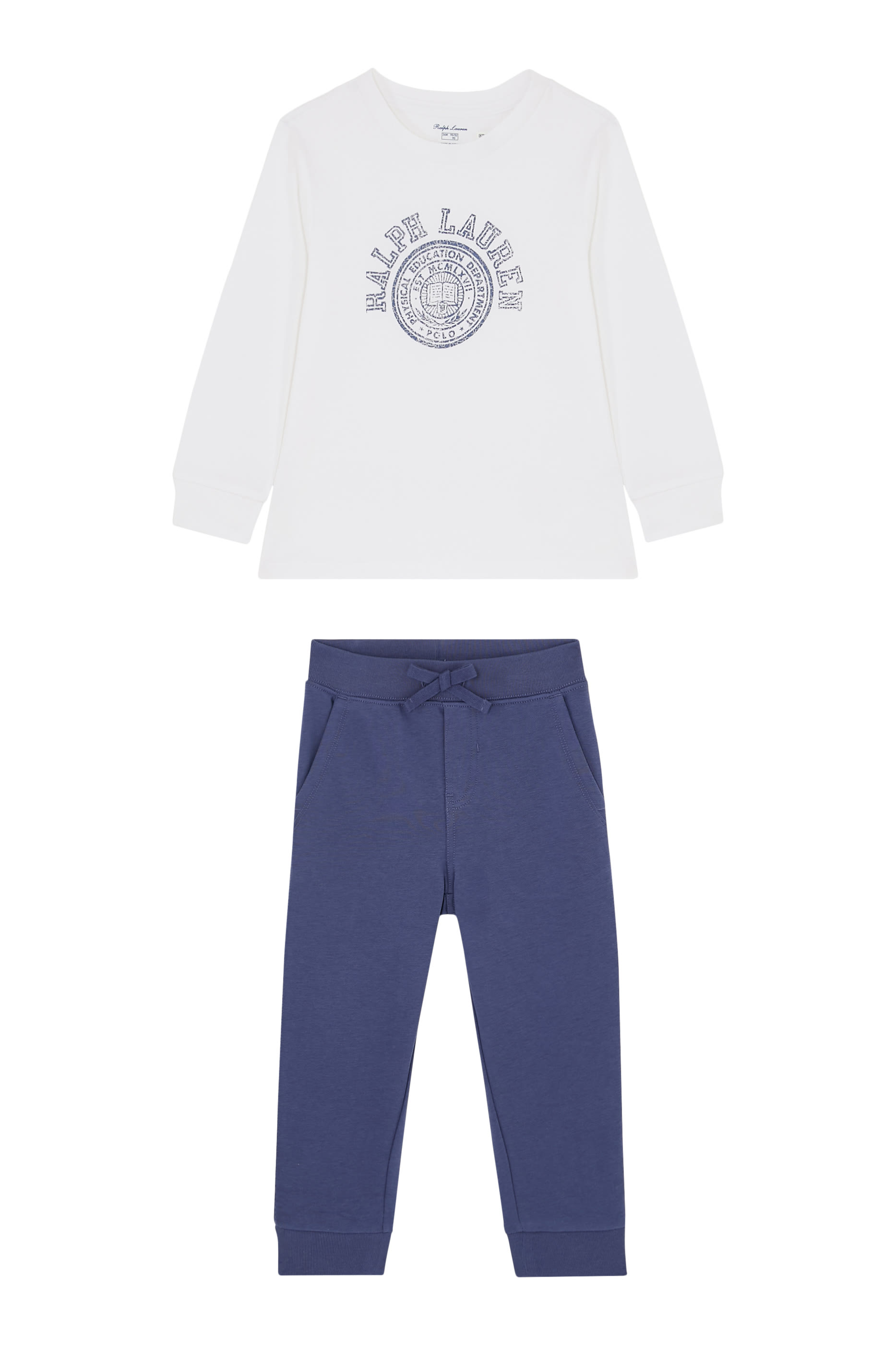 Kids Cotton Long Sleeve T-shirt and Pant Set
