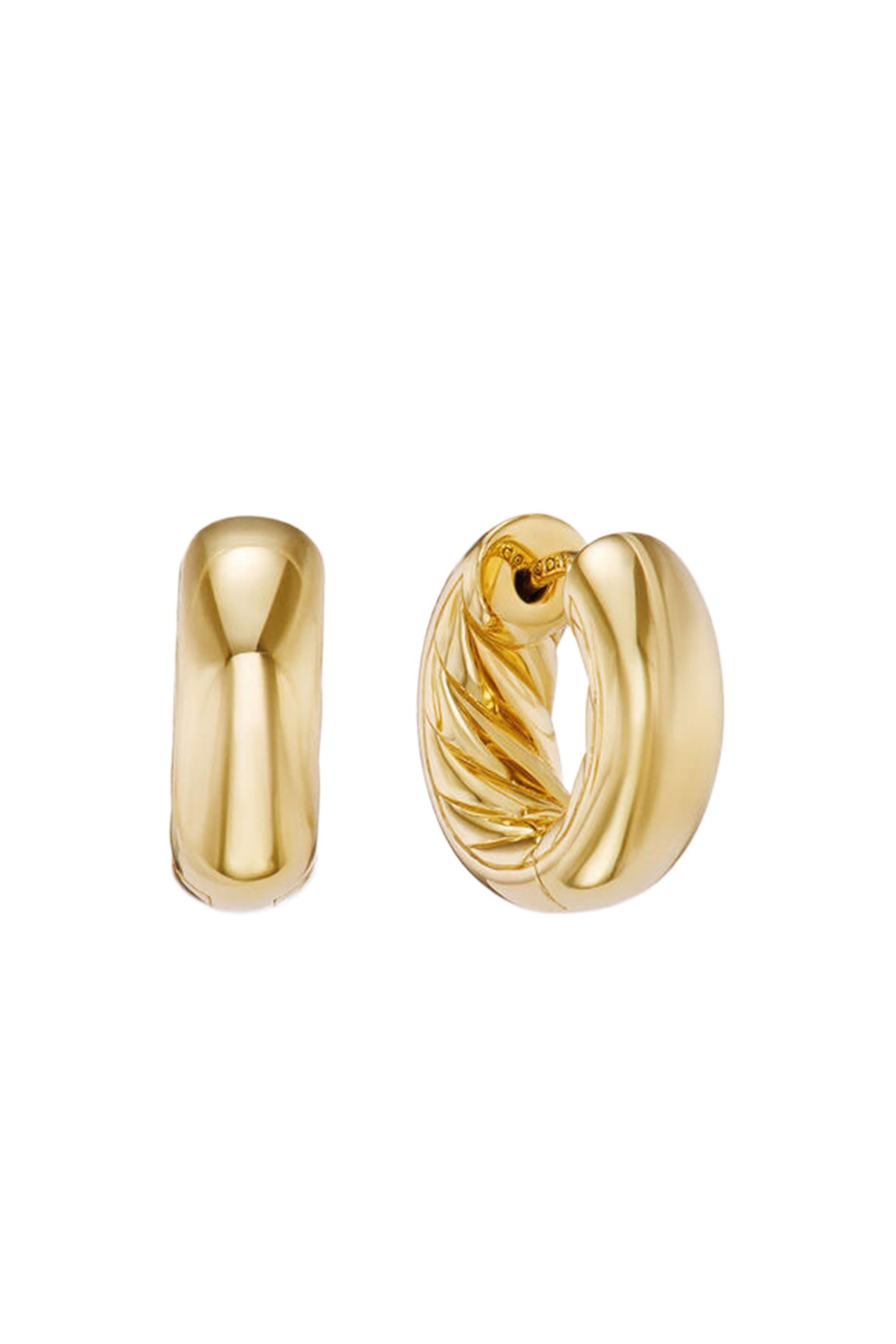 Sculpted Cable Hoop Earrings, 18k Yellow Gold