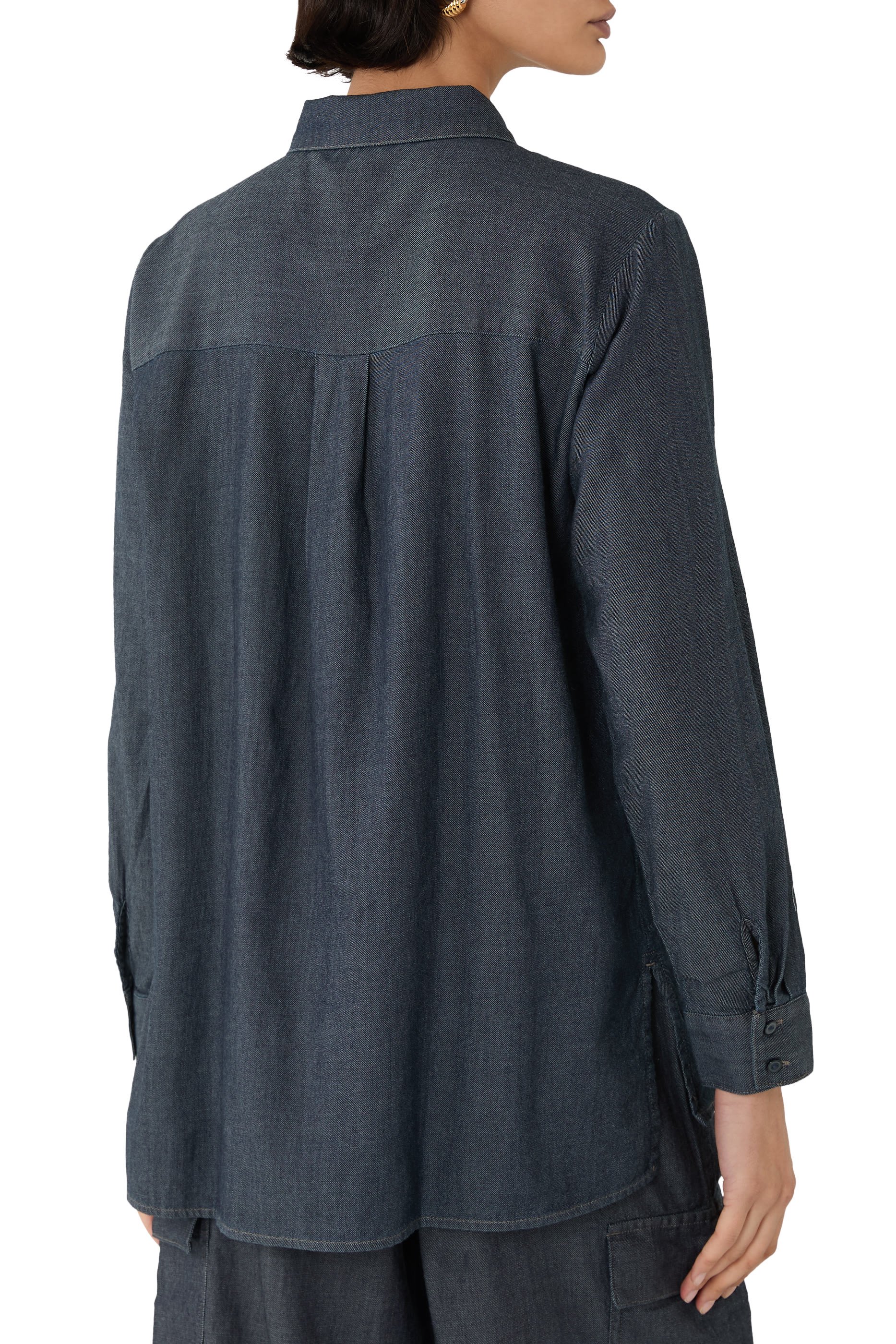 Airy Organic Cotton Twill Classic Collar Shirt 