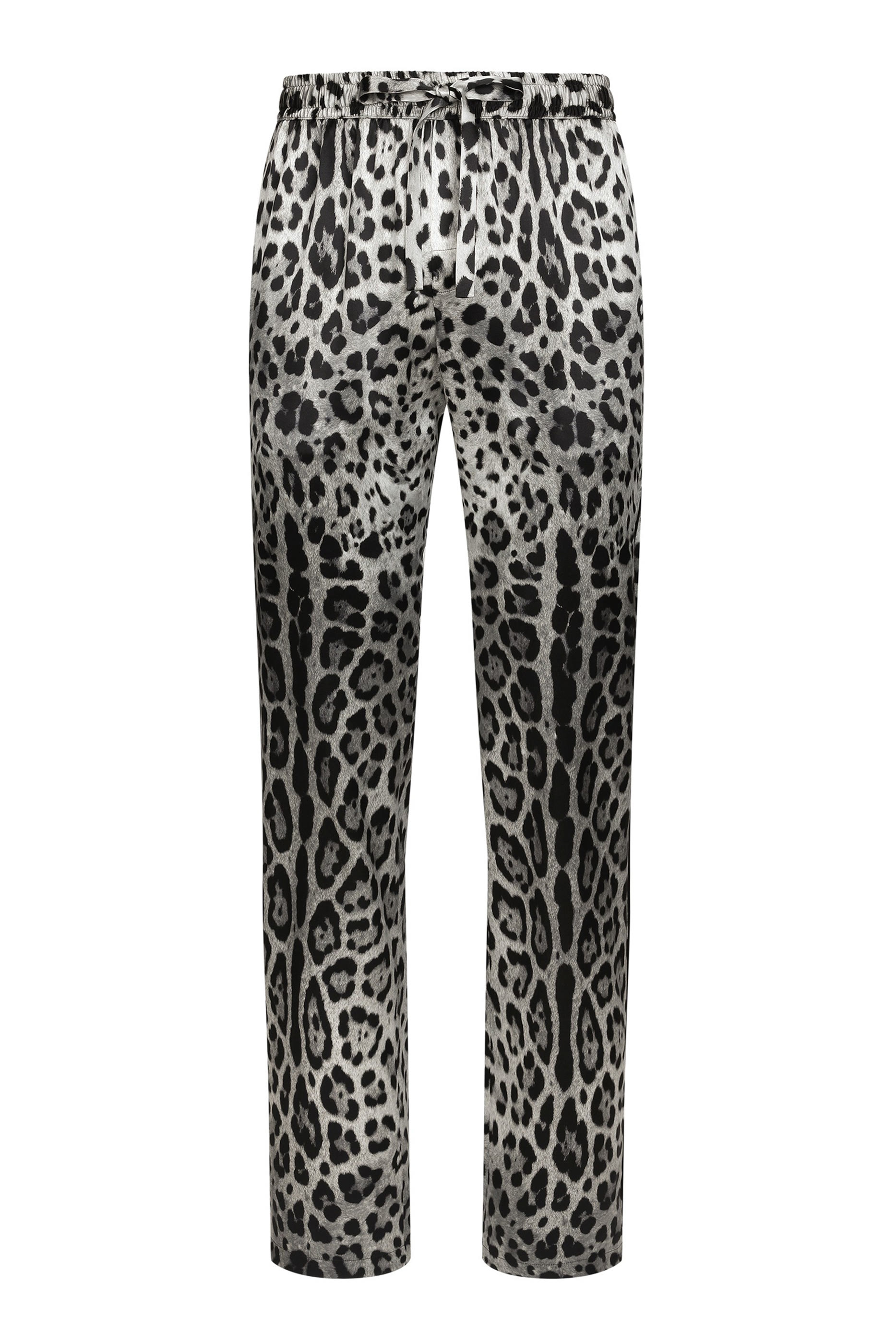 Leopard-Print Satin Pants