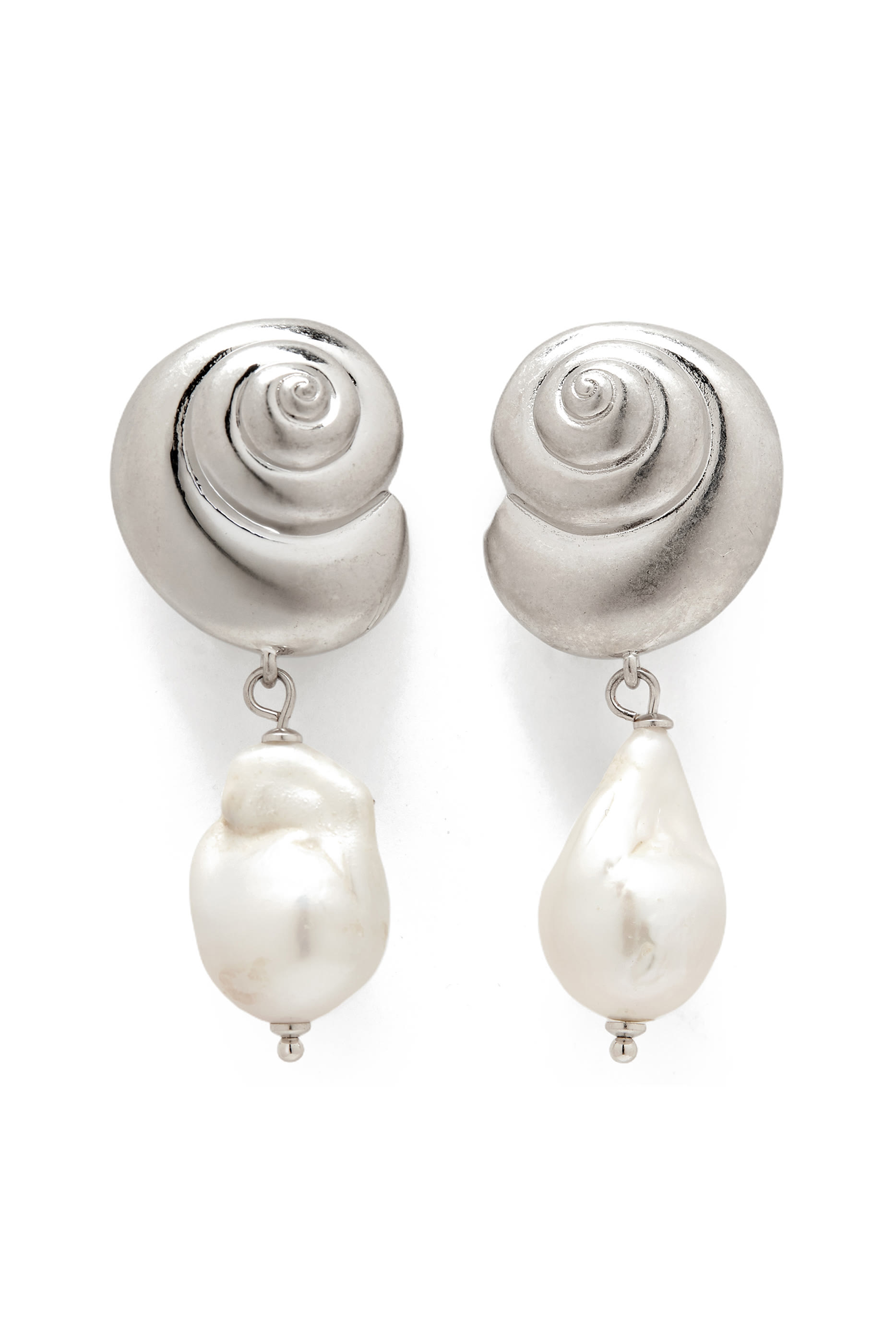 Beachside Drop Earrings, Plated Metal & Freshwater Pearls