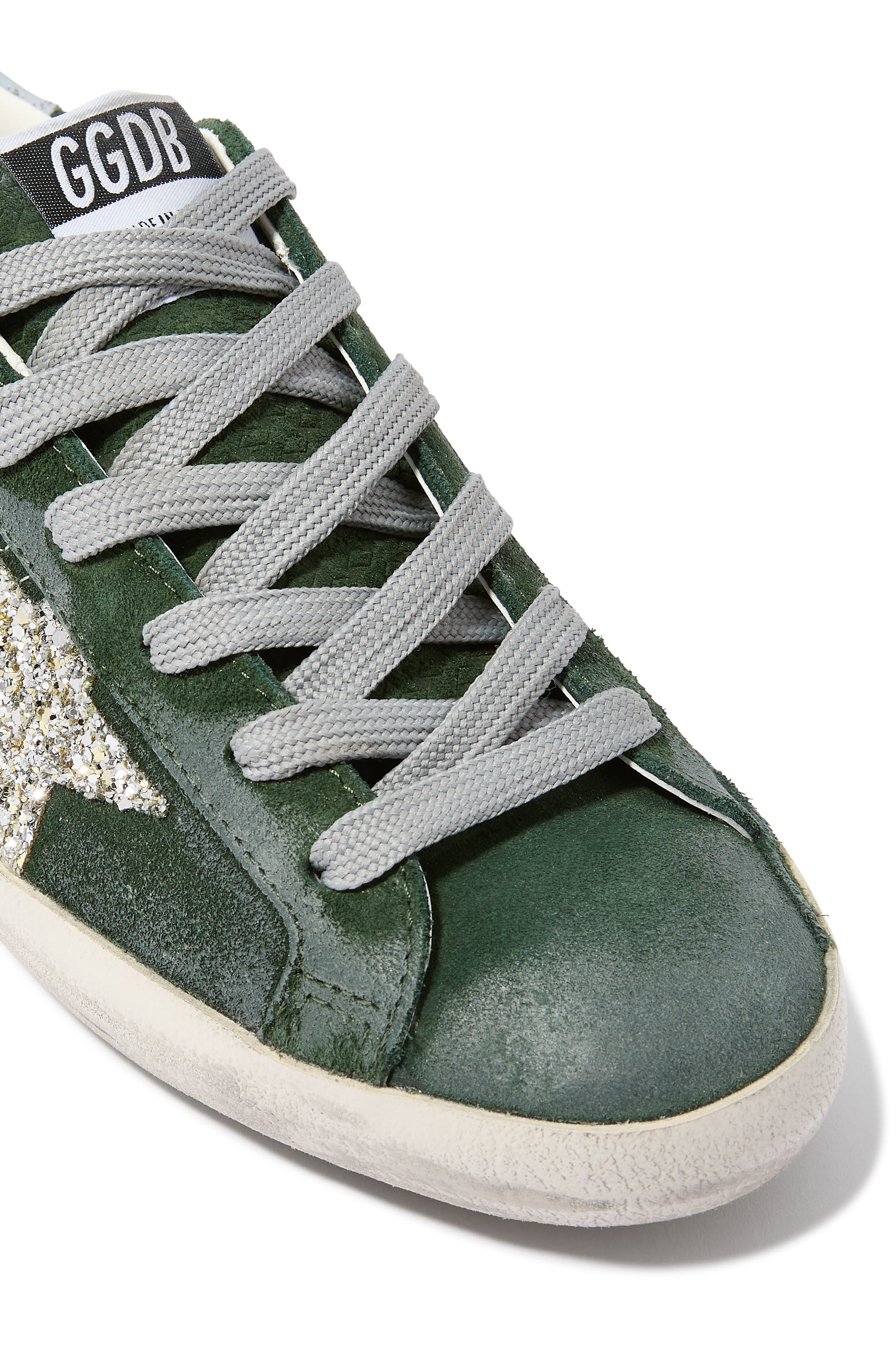 Super-Star Suede Sneakers with Glitter Star