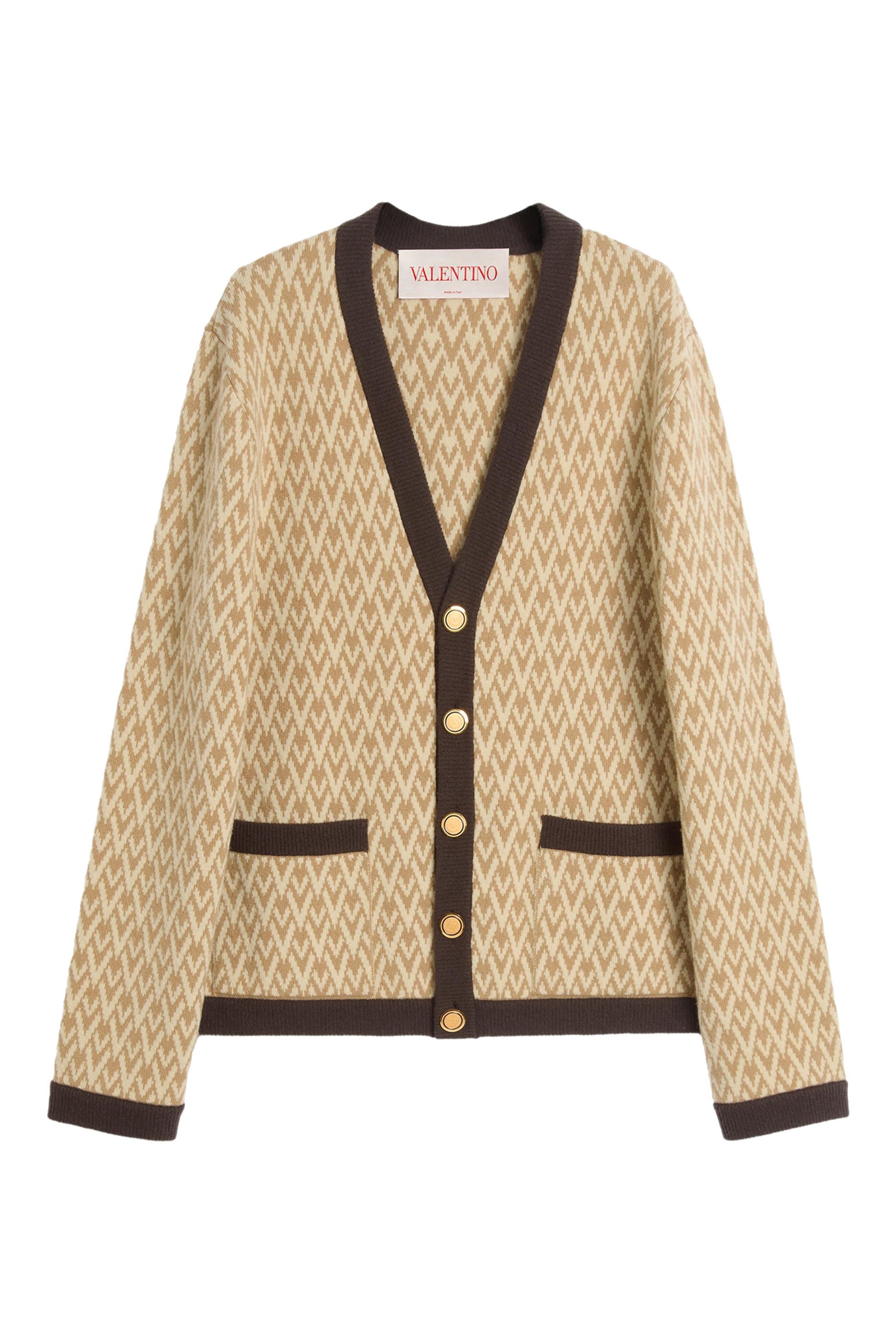 Toute La V Pattern Wool Cardigan