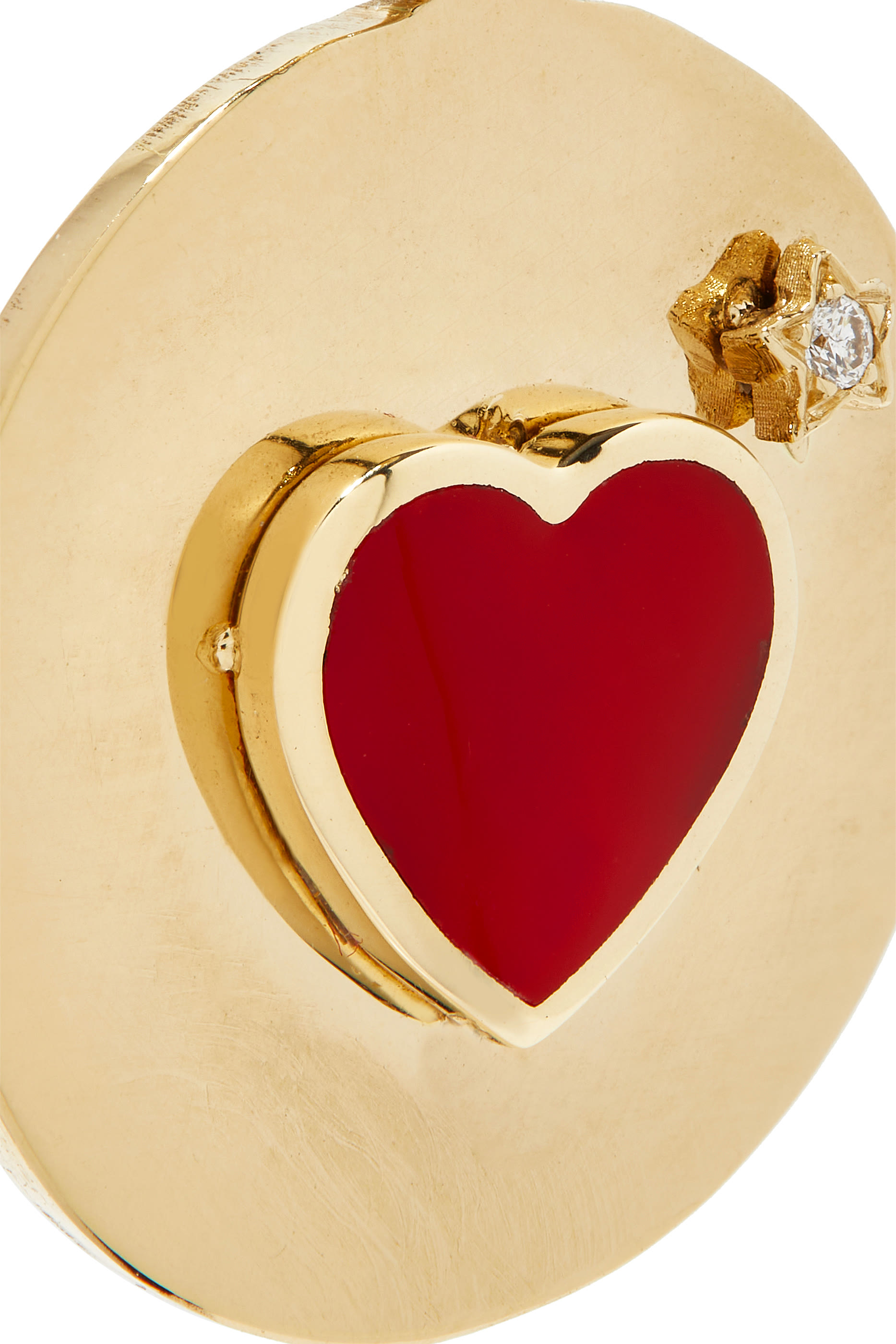 Spiral Eye Charm, 18k Yellow Gold & Diamonds