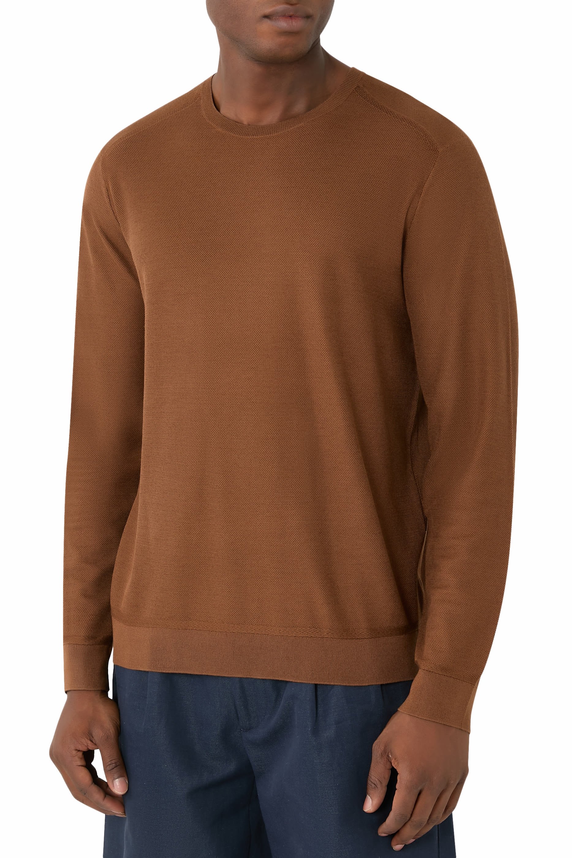 Silk-Cotton Crewneck Sweater