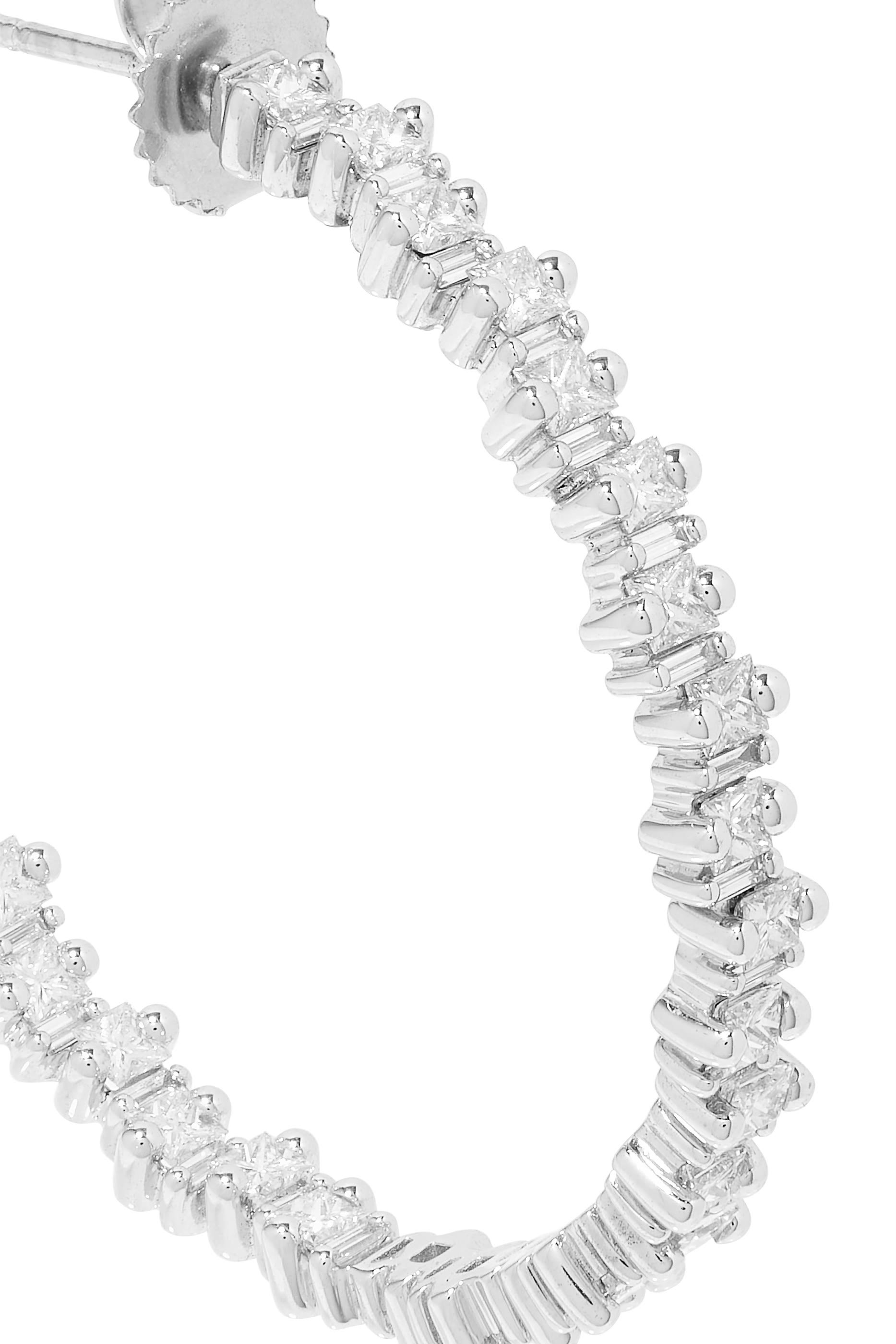 Princess Cut Diamond Hoop Earrings