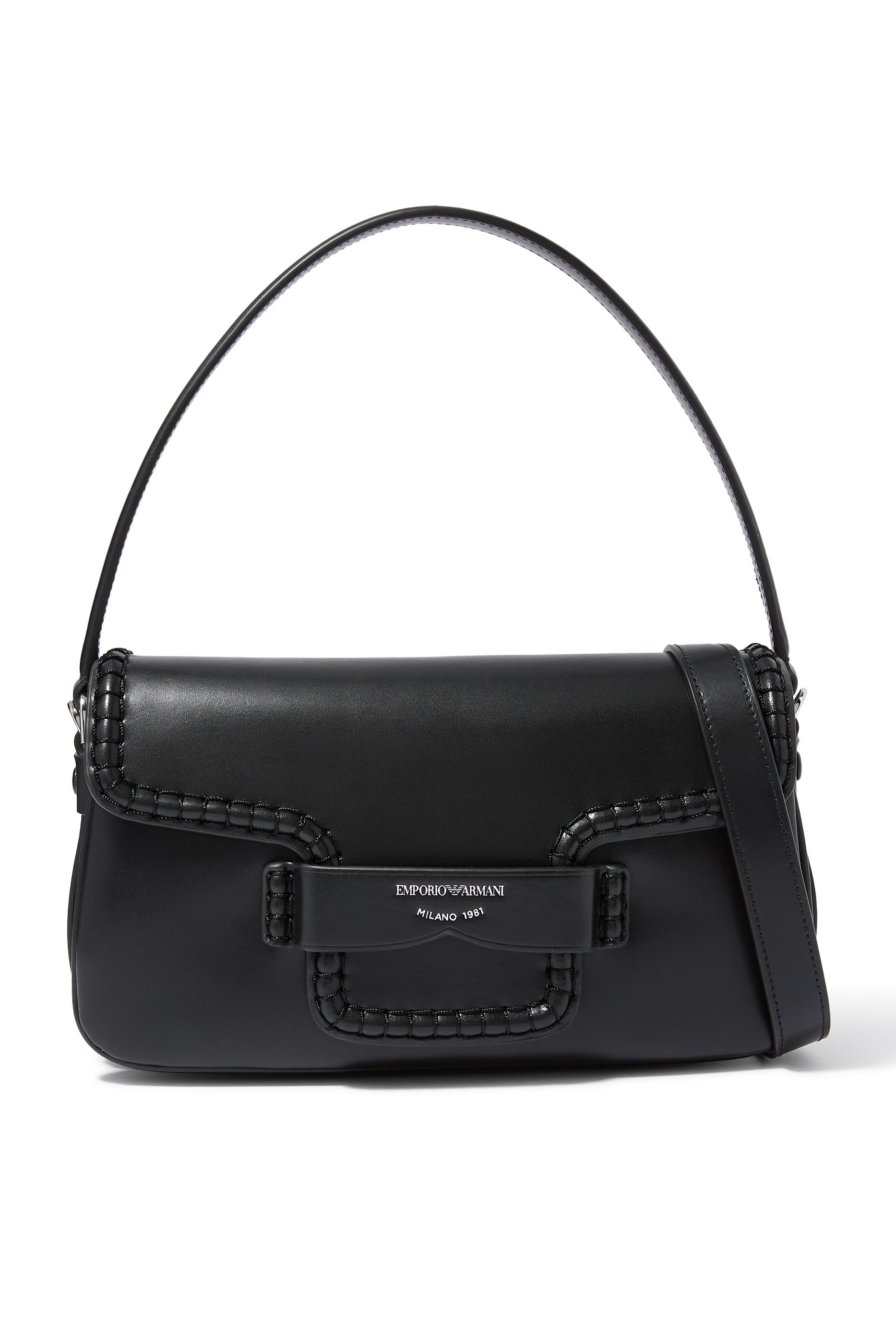 Braided Stitched Front Crossbody Bag