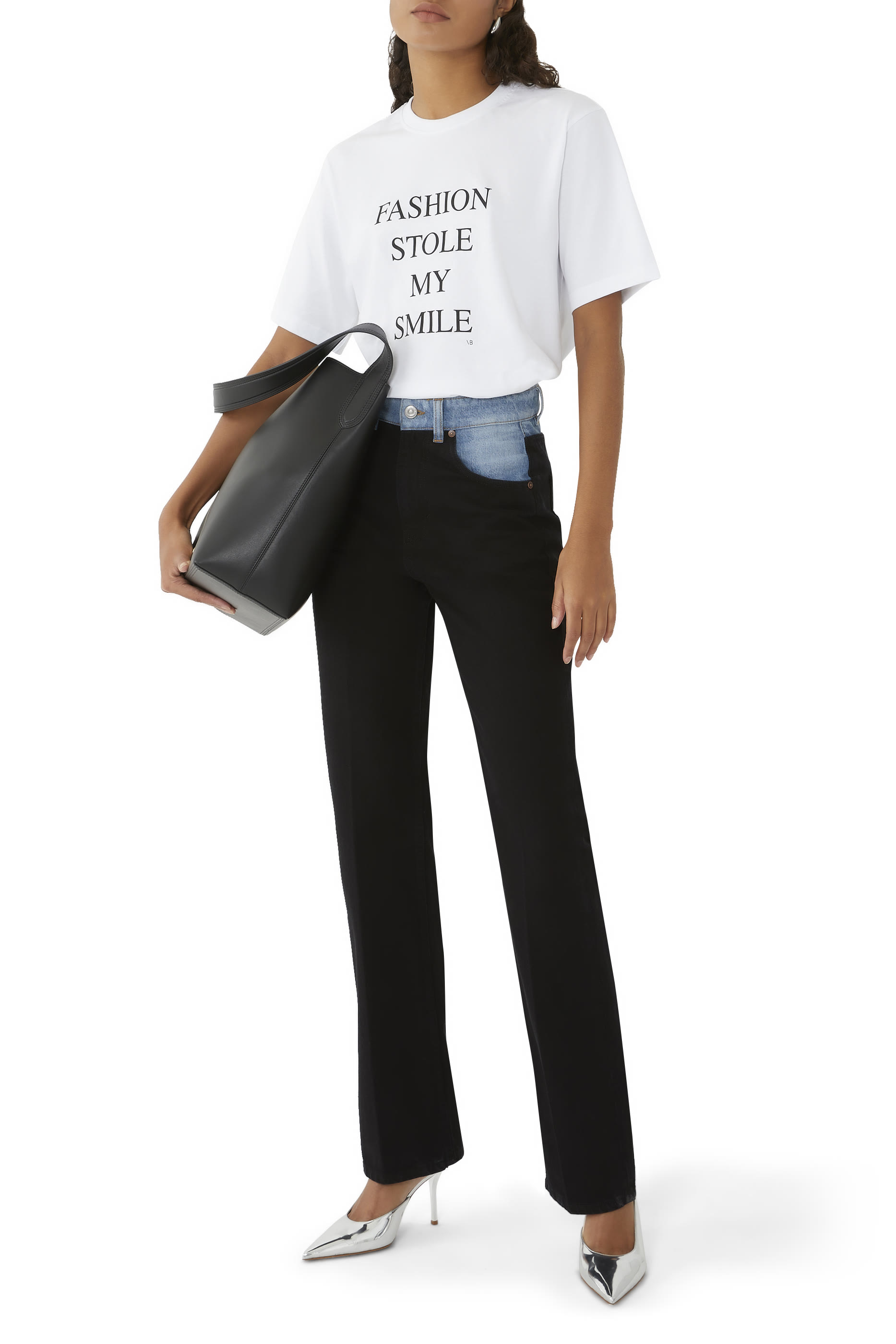  'Fashion Stole My Smile' Slogan T-Shirt