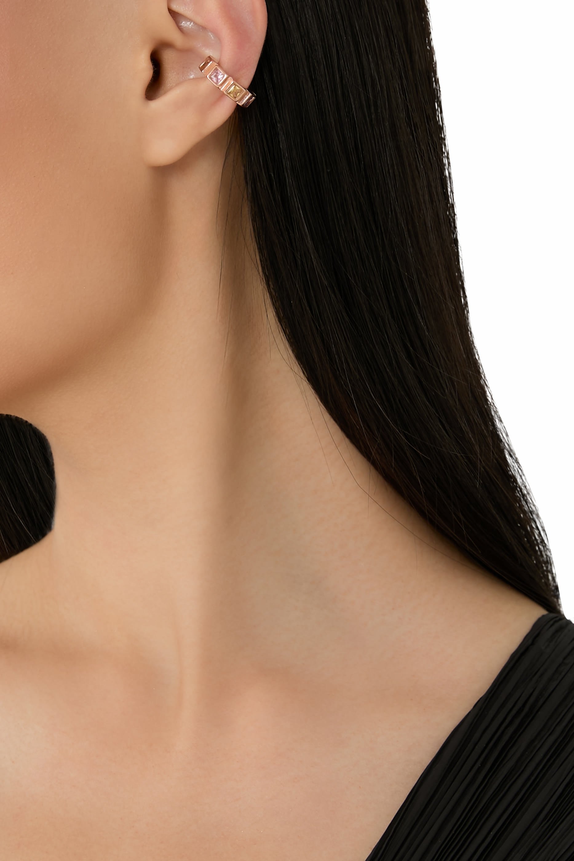 Loki Single Ear Cuff, Gold-Plated Stainless Steel & Zircon Rhinestones 