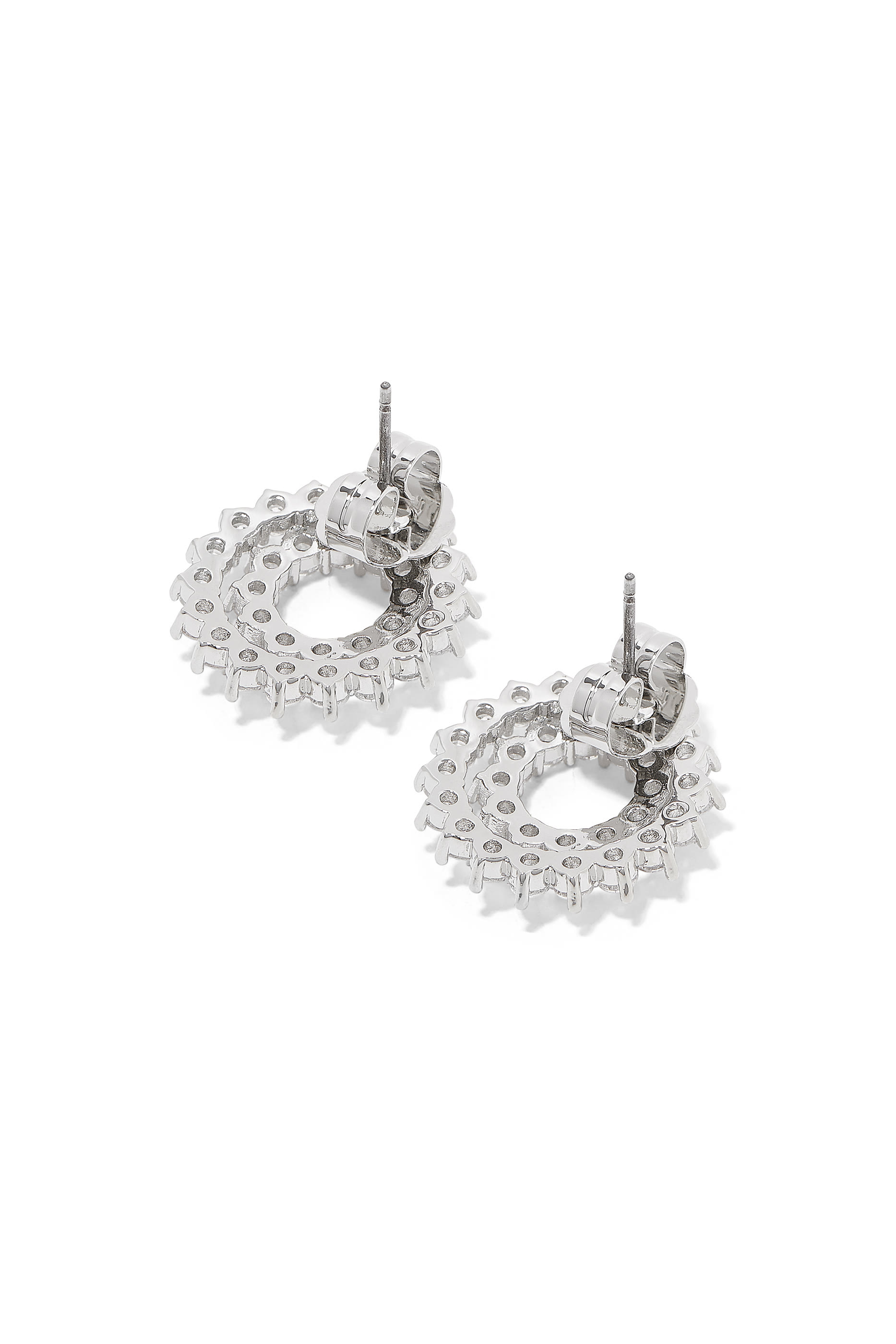Spiral Earrings, Plated Brass & Cubic Zirconias