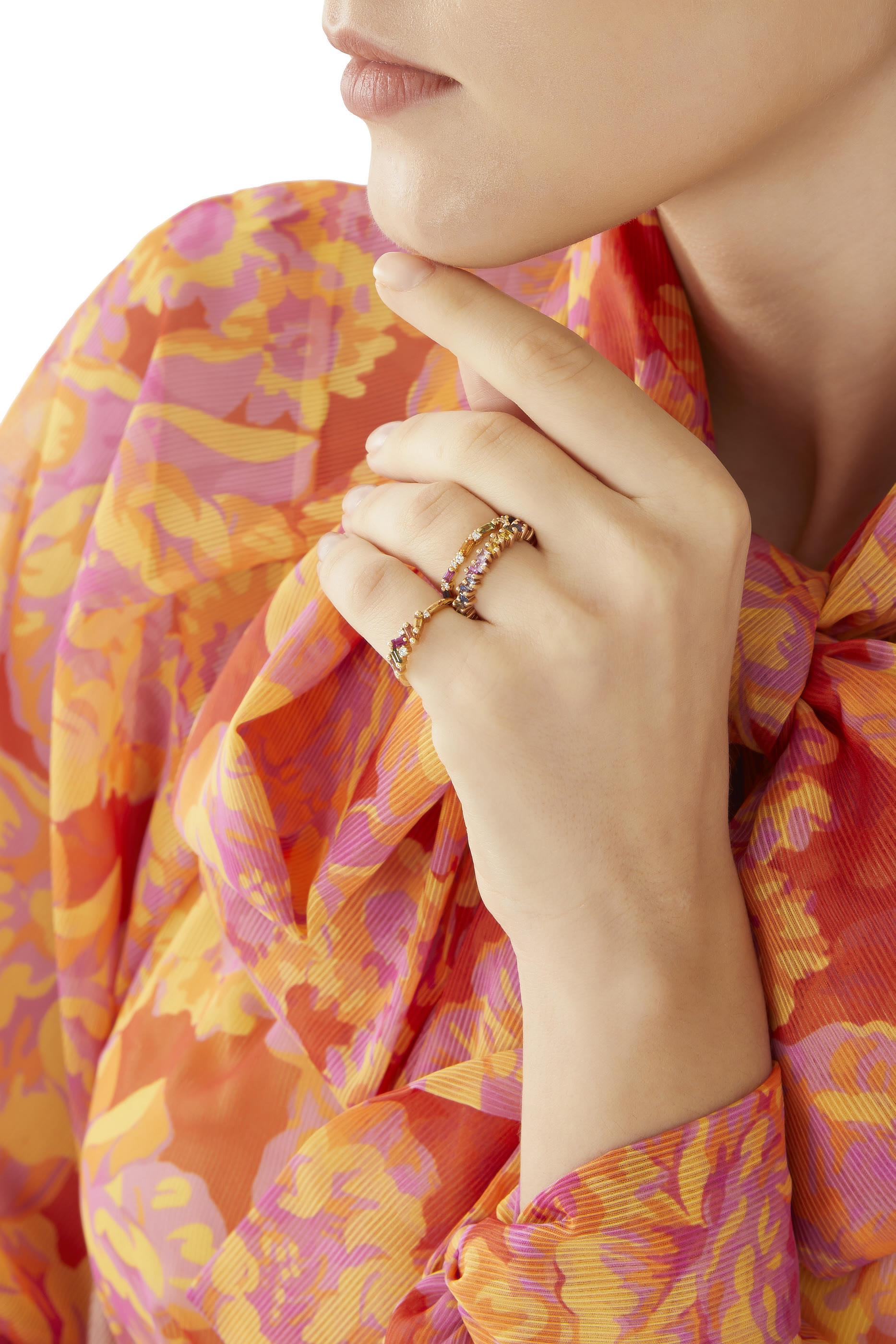 Princess Pastel Eternity Band, 18K Rose Gold & Sapphire