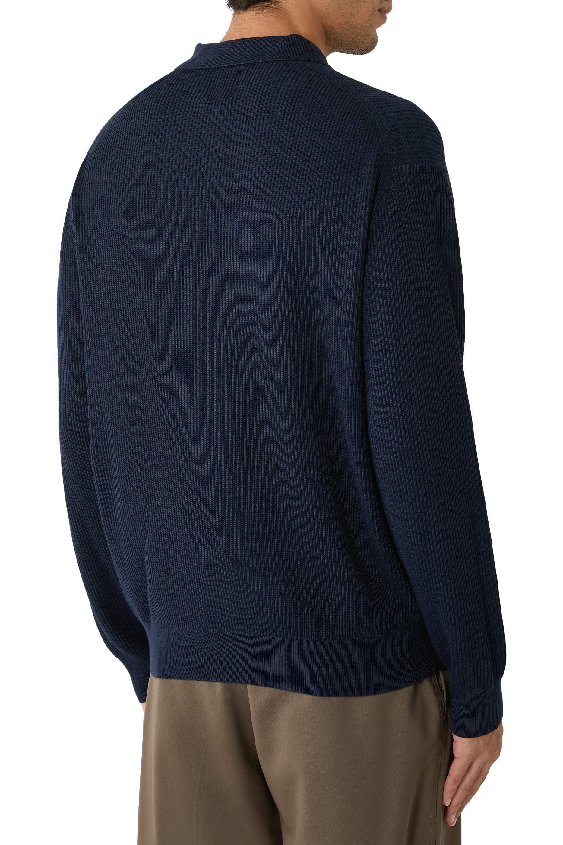 New York Capsule Collection Rib-Knit Polo Shirt