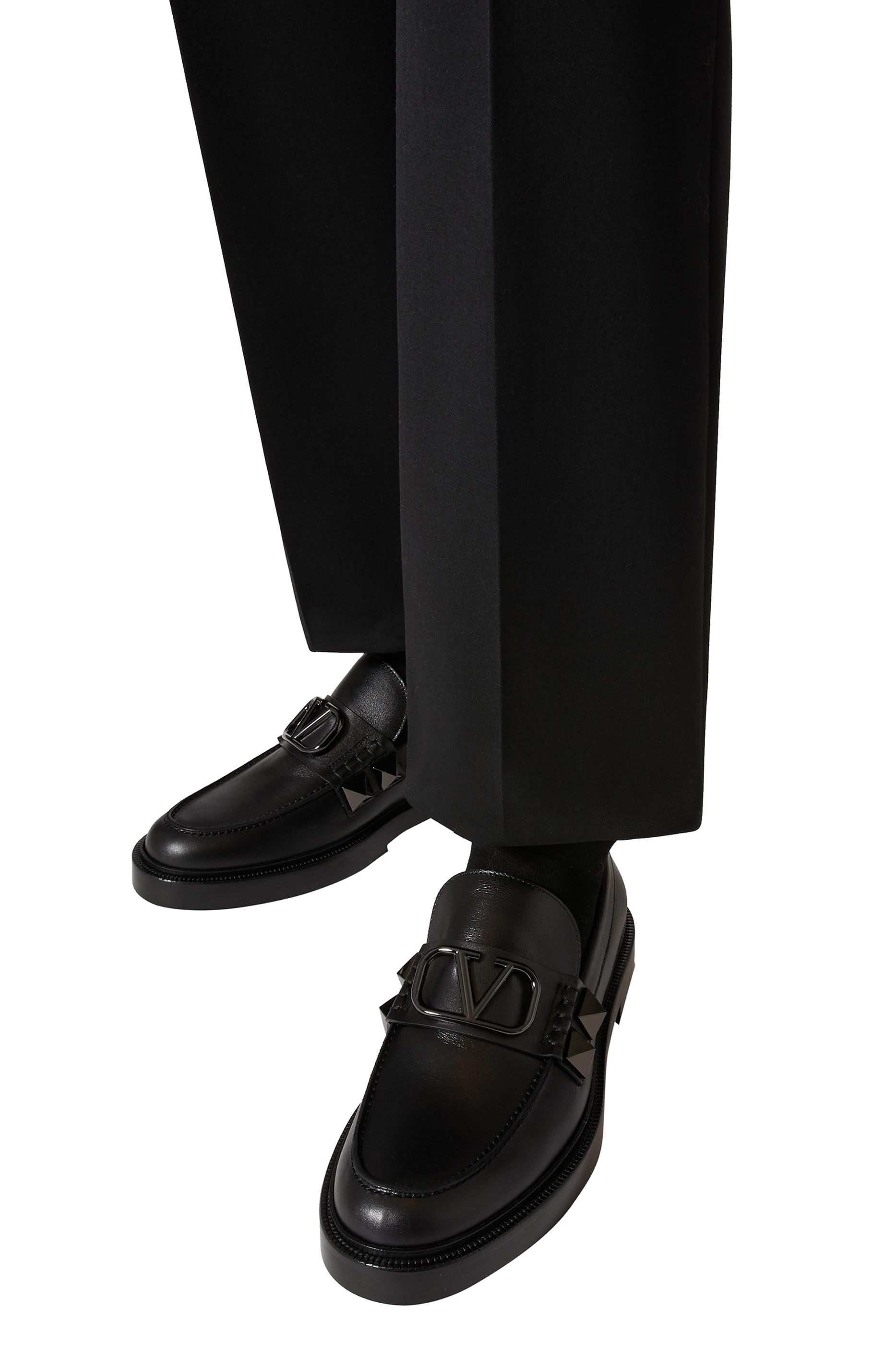 Valentino Garavani VLogo 35 Leather Loafers