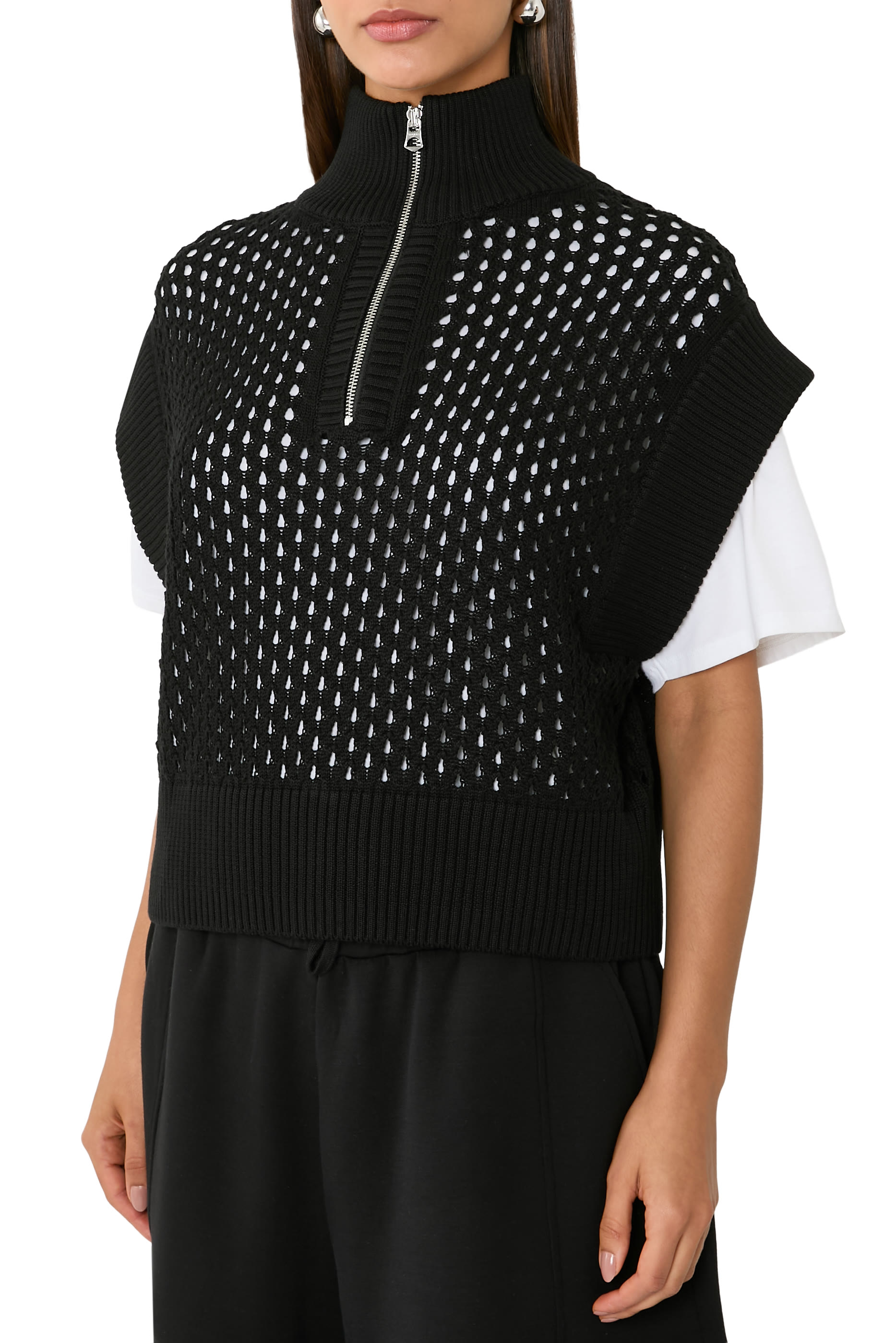 Gaines Half-Zip Knit Vest 