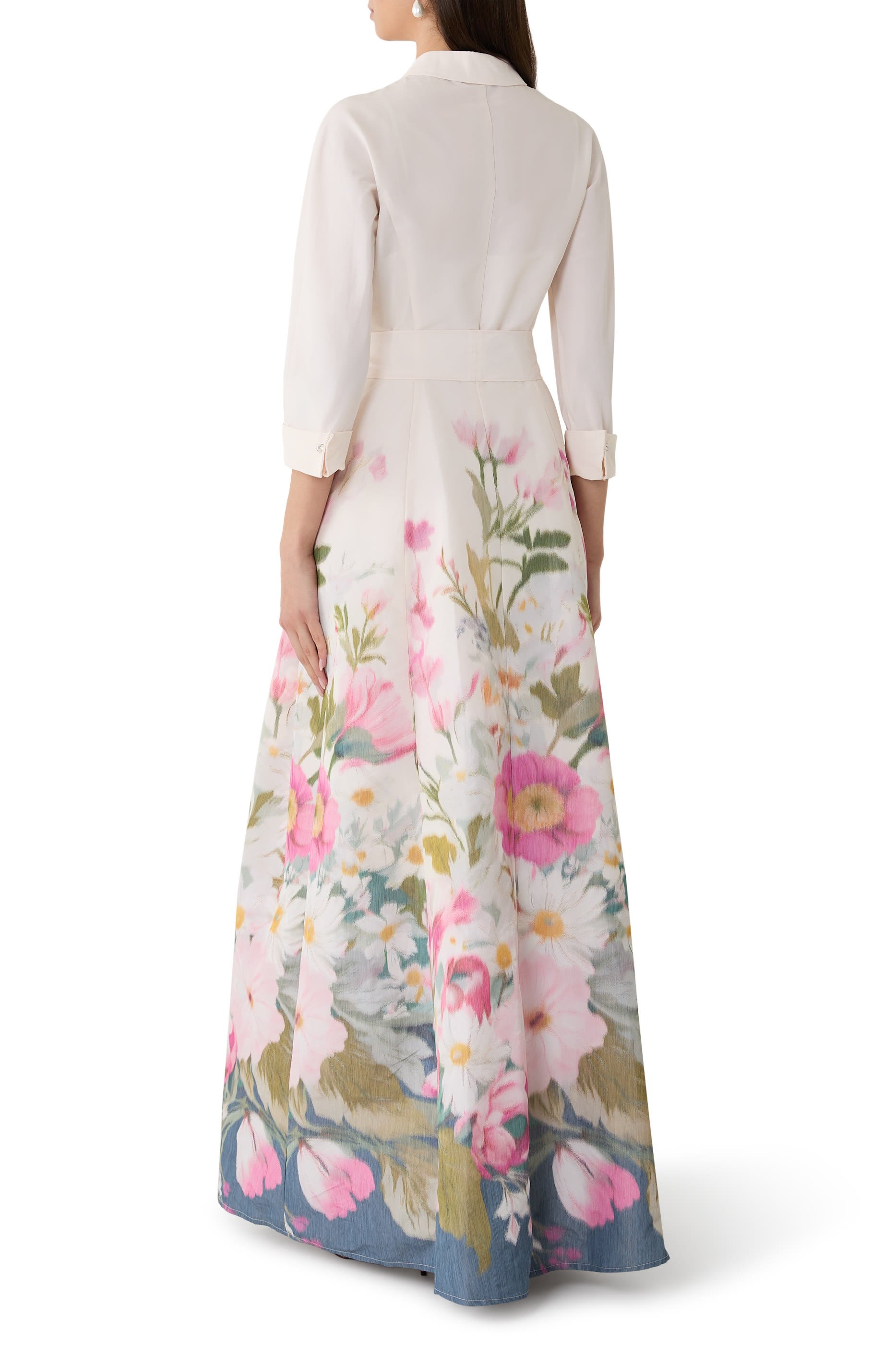 Taffeta Digital Placement Print Shirt Gown
