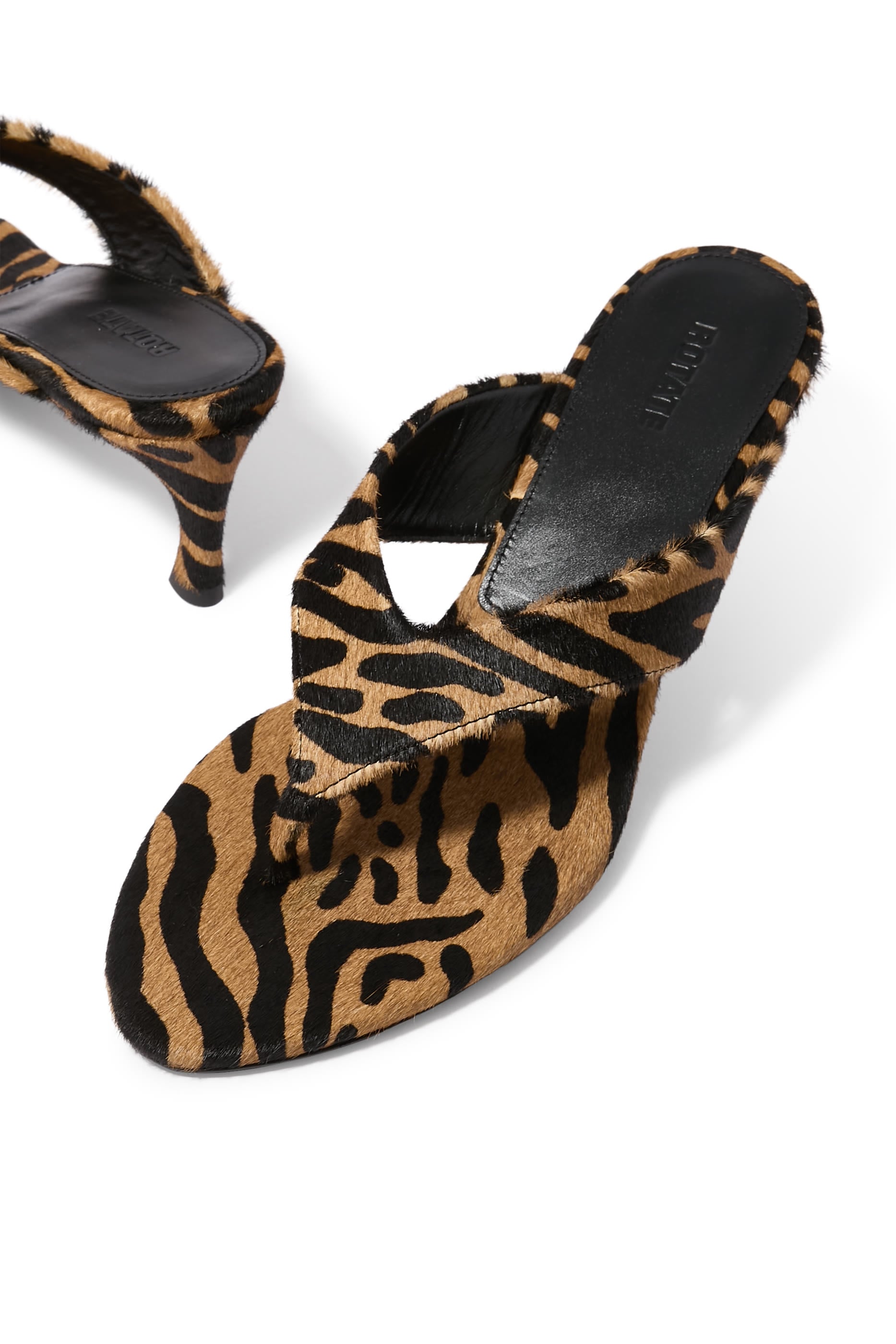 Kitten Heel Printed Fur 55 Mules 
