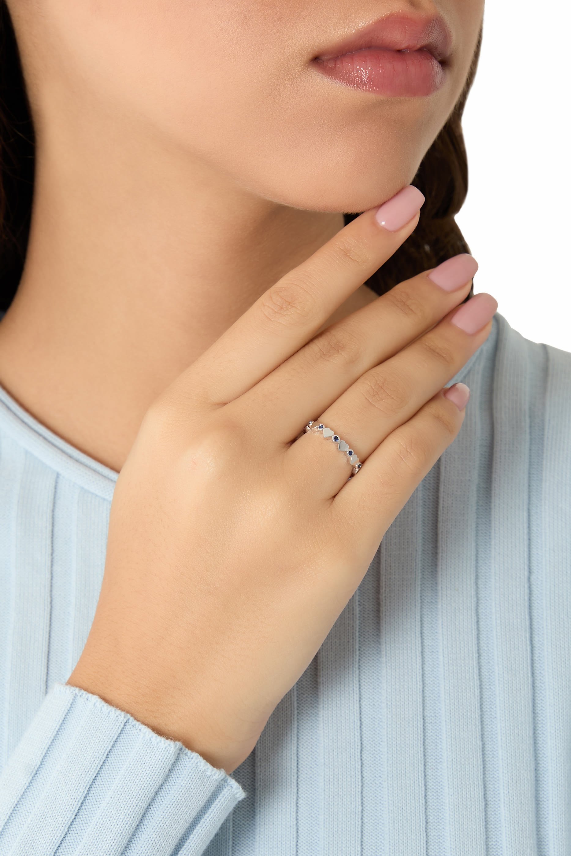 Love In Tokyo Ring, 18k White Gold & Blue Sapphire