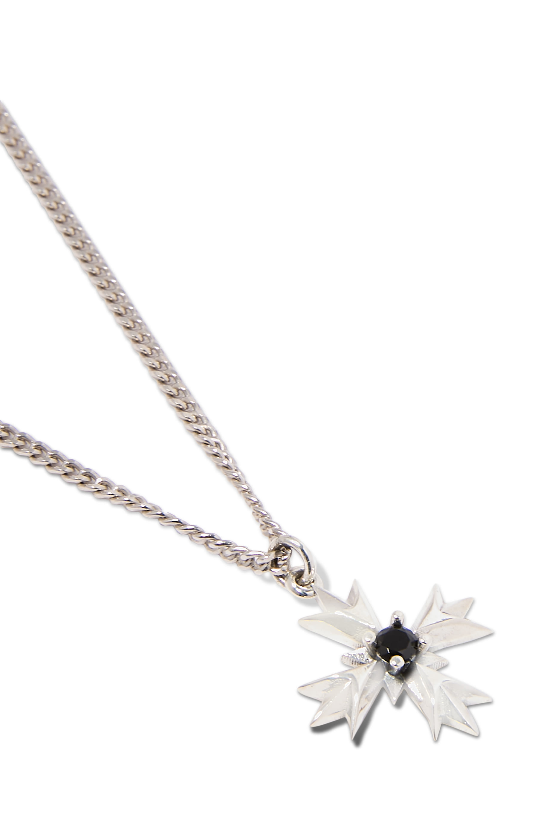 Crest and Crystal Necklace, Sterling Silver & Zirconia Stone