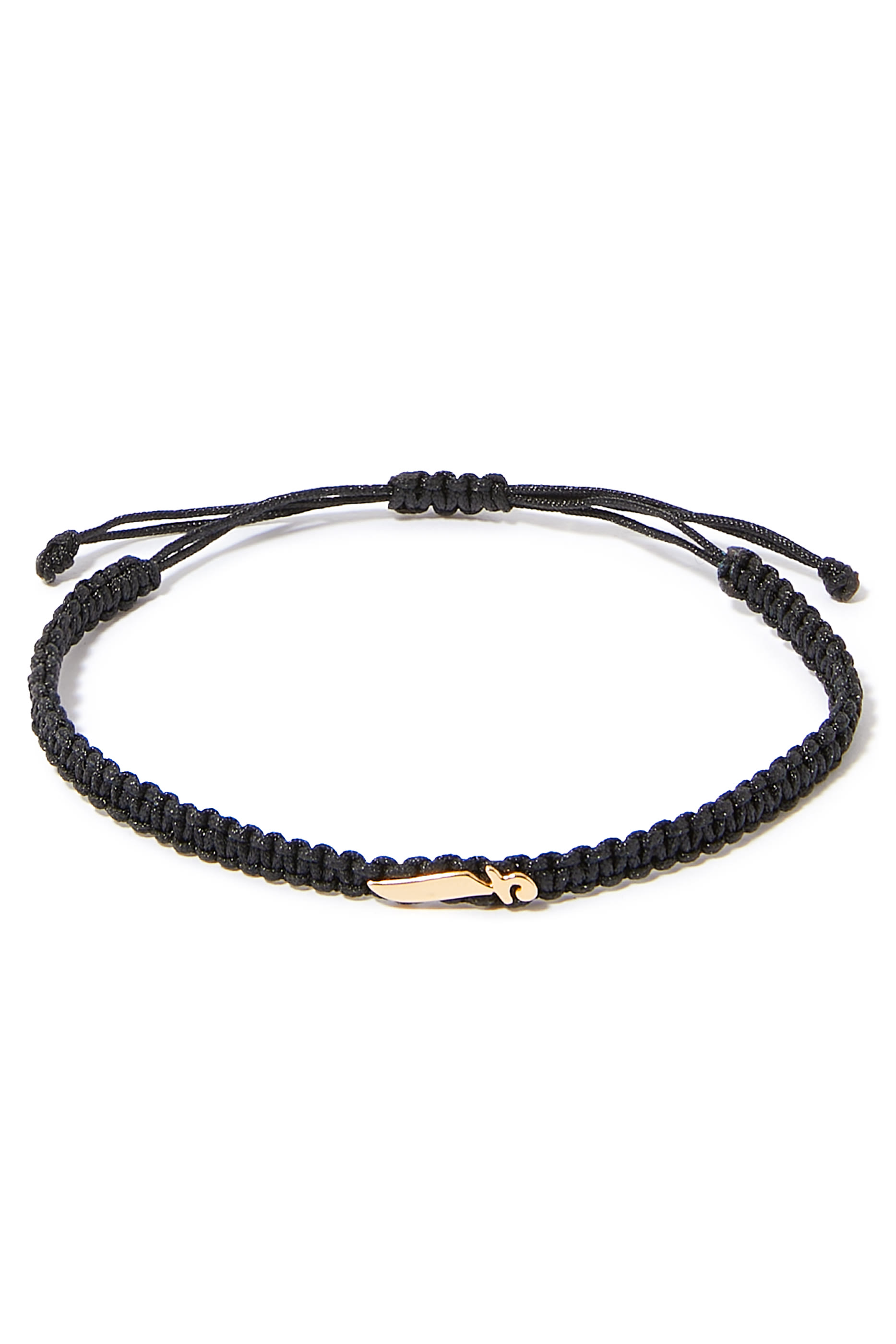 Oula Letter Bracelet, 18k Yellow Gold & Diamonds, Fabric