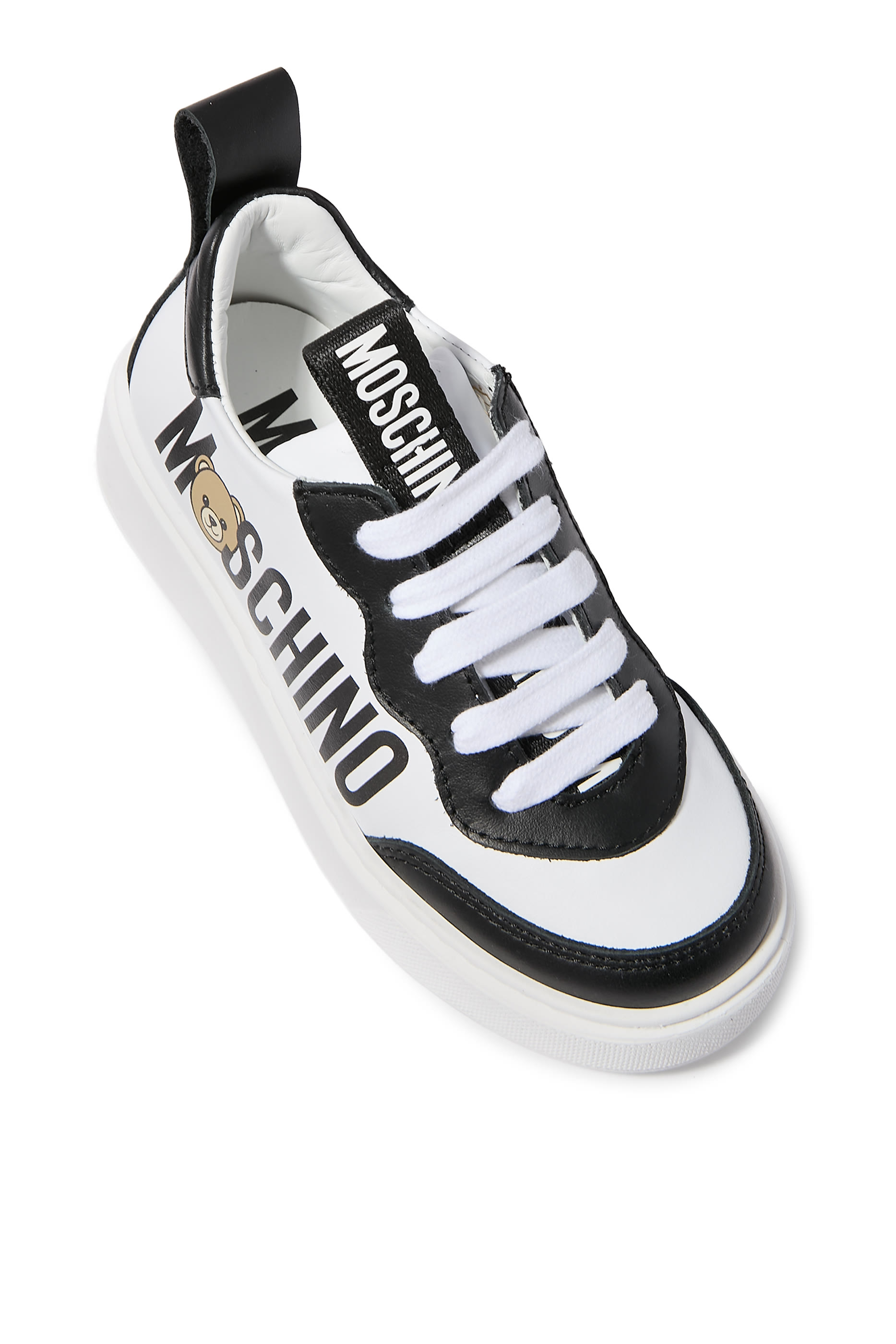 Kids Teddy-Logo Leather Sneakers
