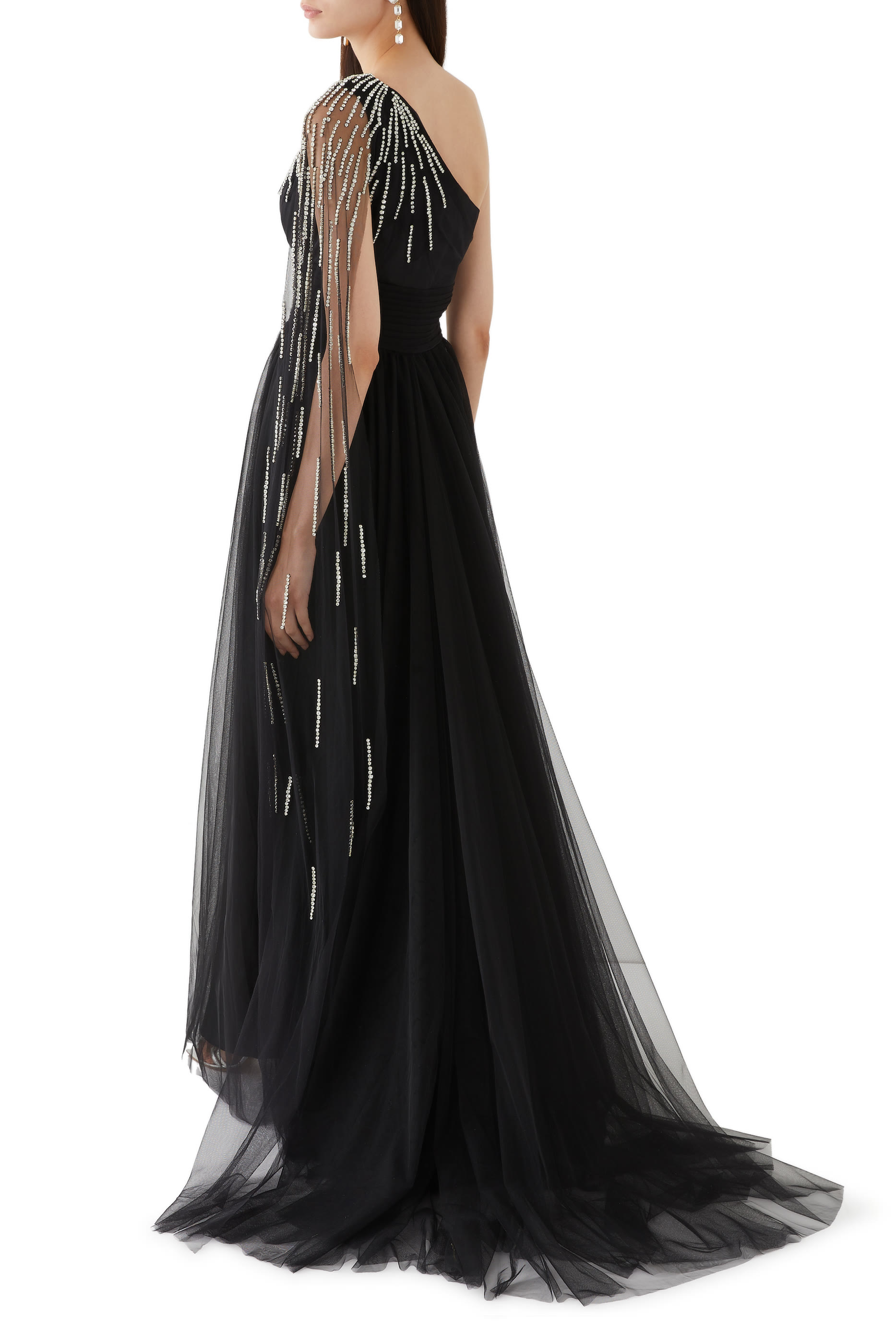 Embellished One Shoulder Gown