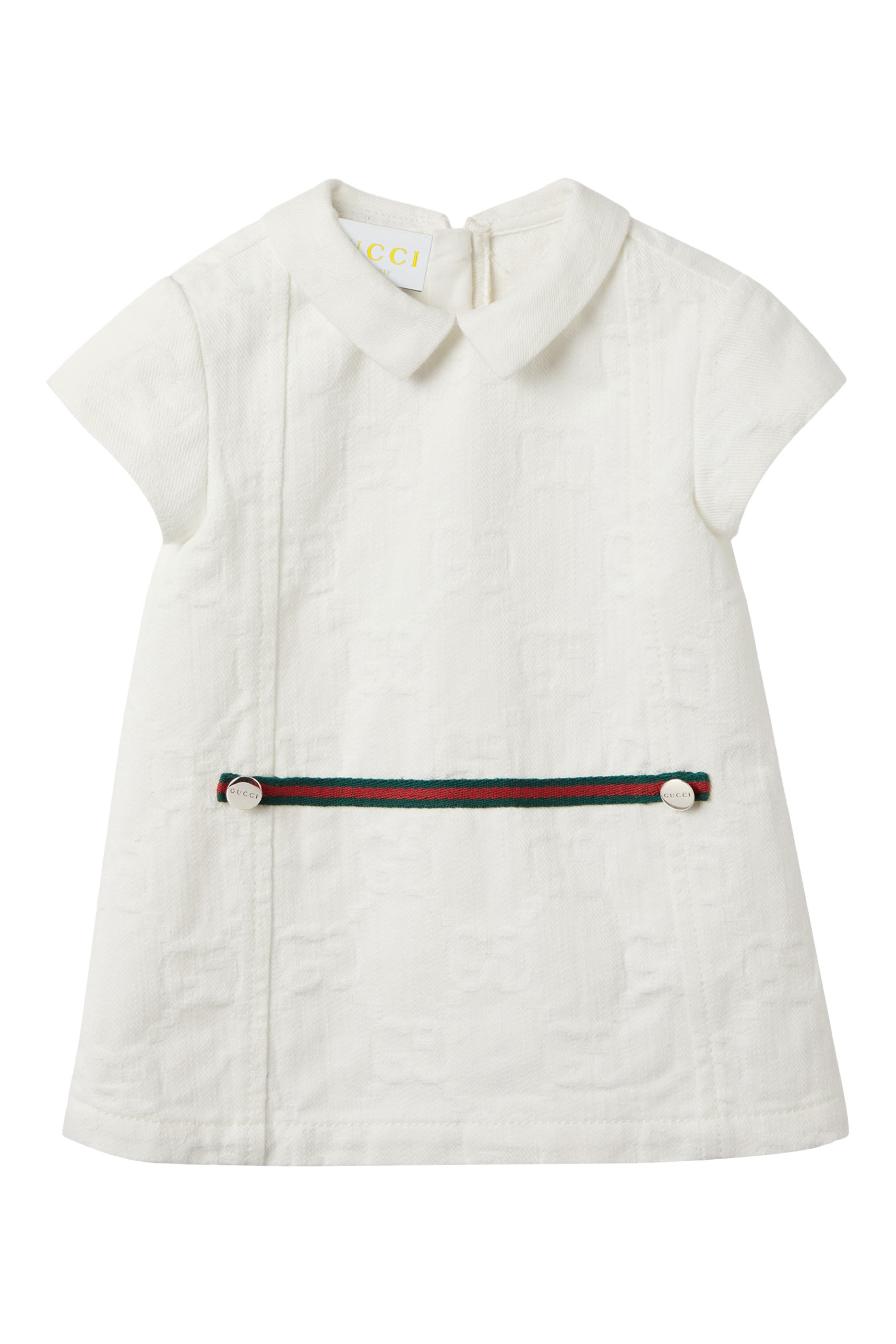 Kids GG Denim Dress with Web