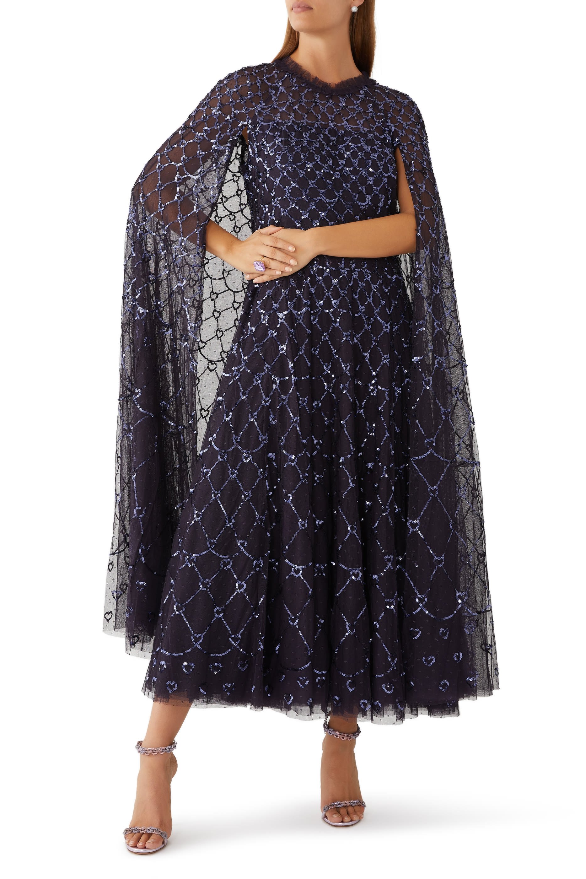 Heart Lattice Ankle Gown