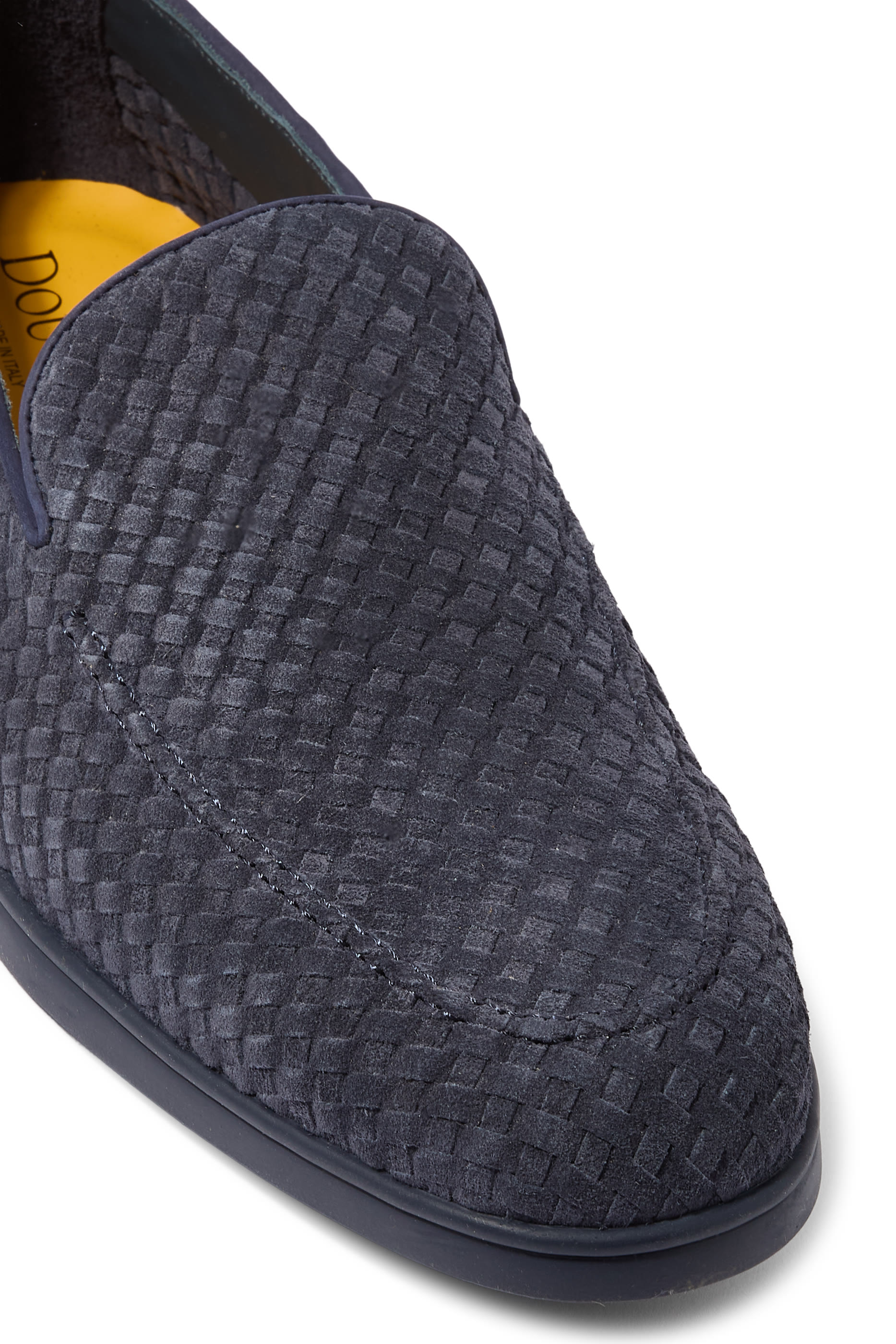 Weave Pattern Suede Loafers