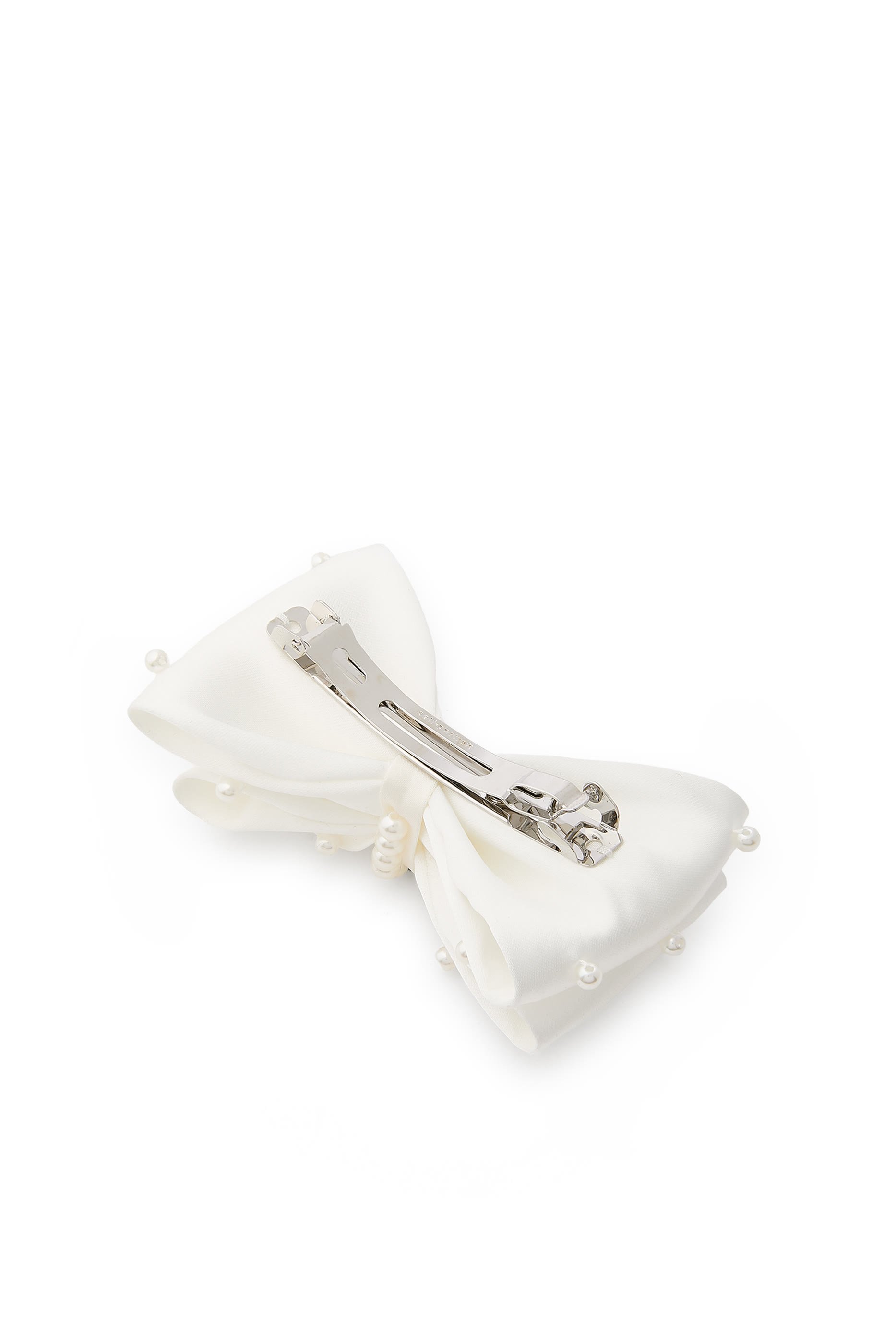 Satin Pearl Bow Hair Clip