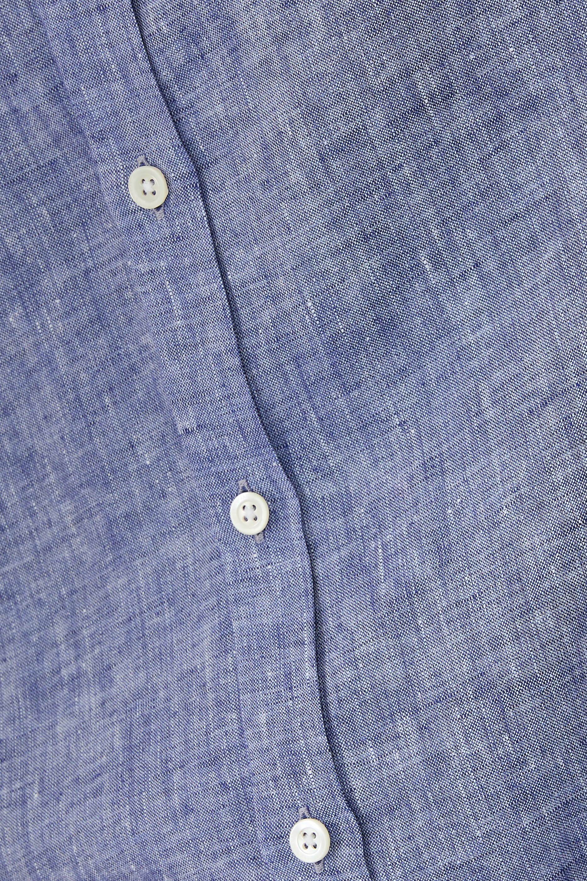 Linen Chambray Shirt with Guru Collar