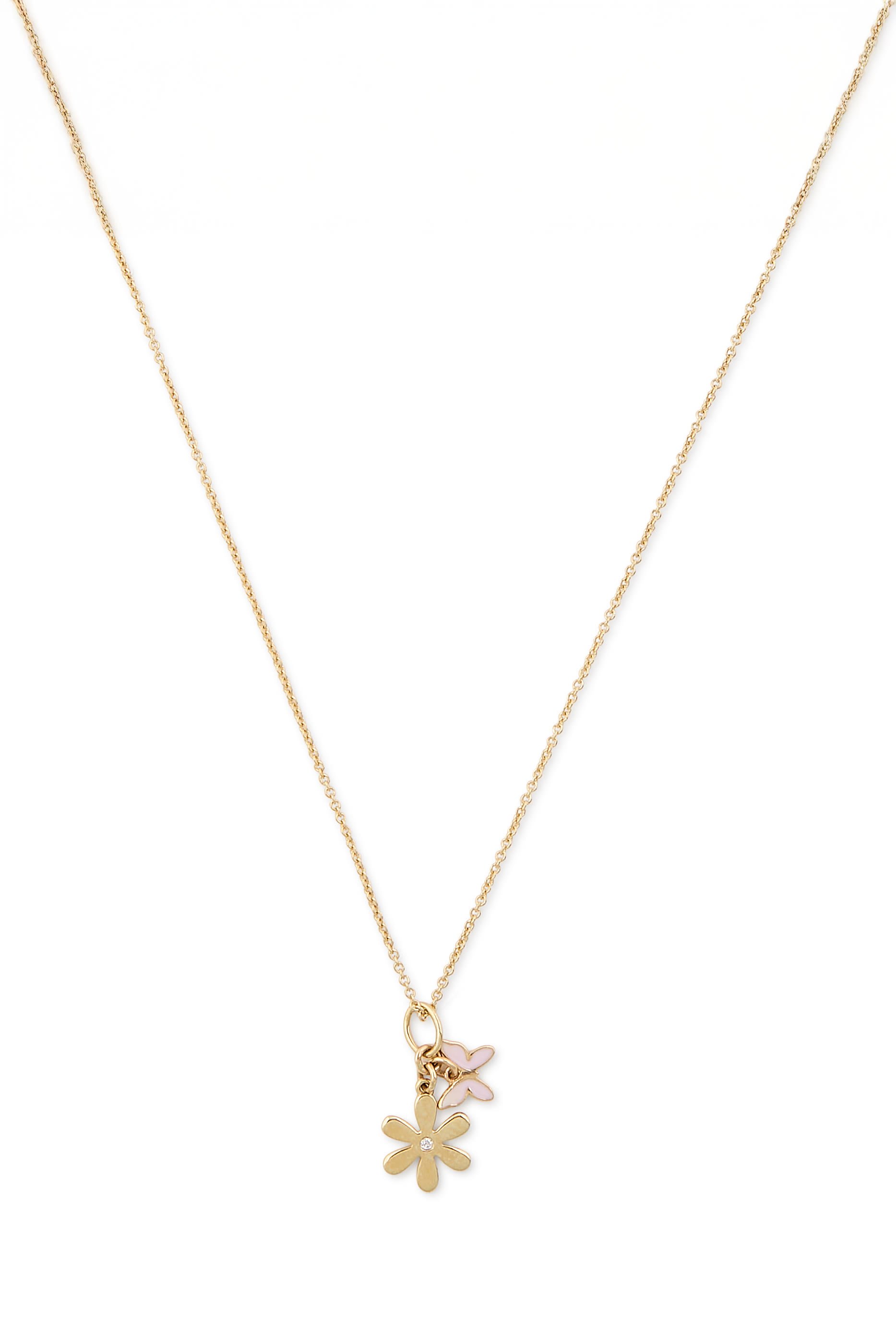Butterfly Necklace, 14k Yellow Gold