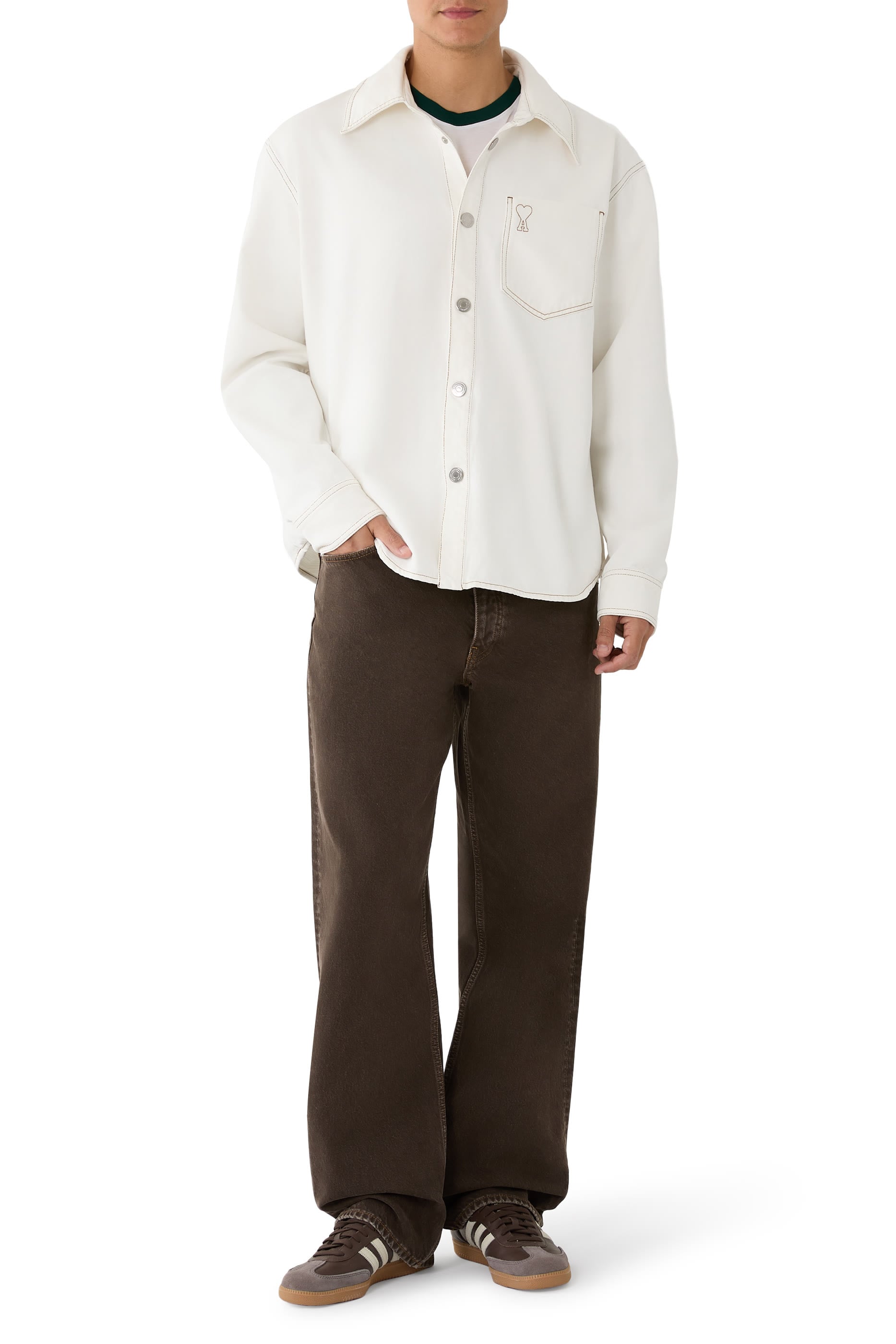 Point-Collar Shirt Jacket