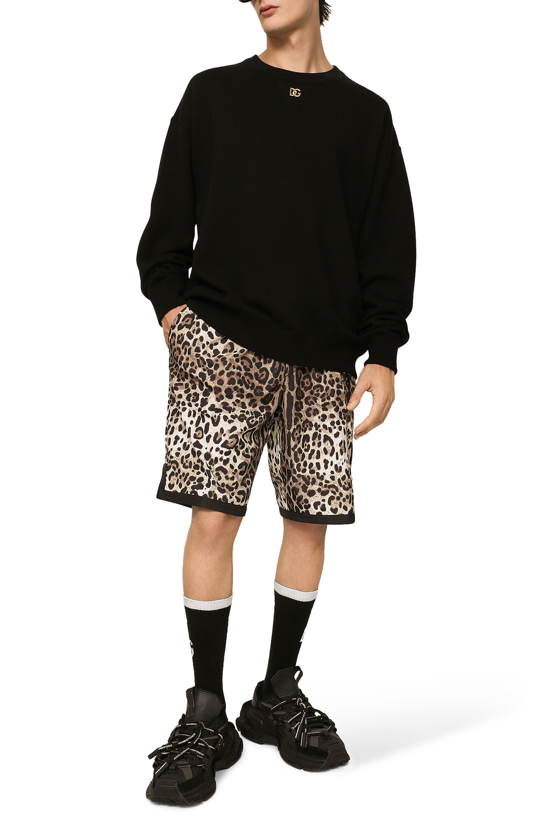 Lusso DG Logo Cashmere Round-Neck Sweater