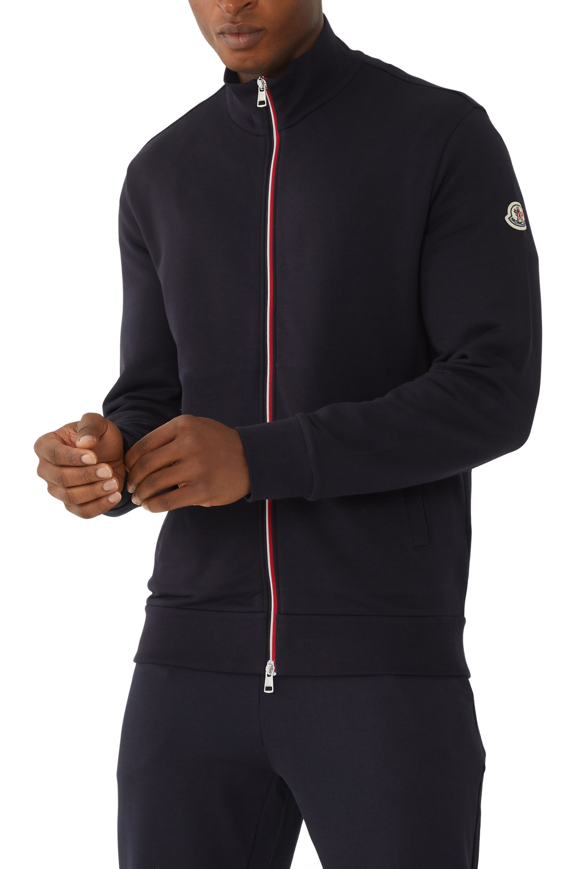 Zip Up Tricolor Cardigan