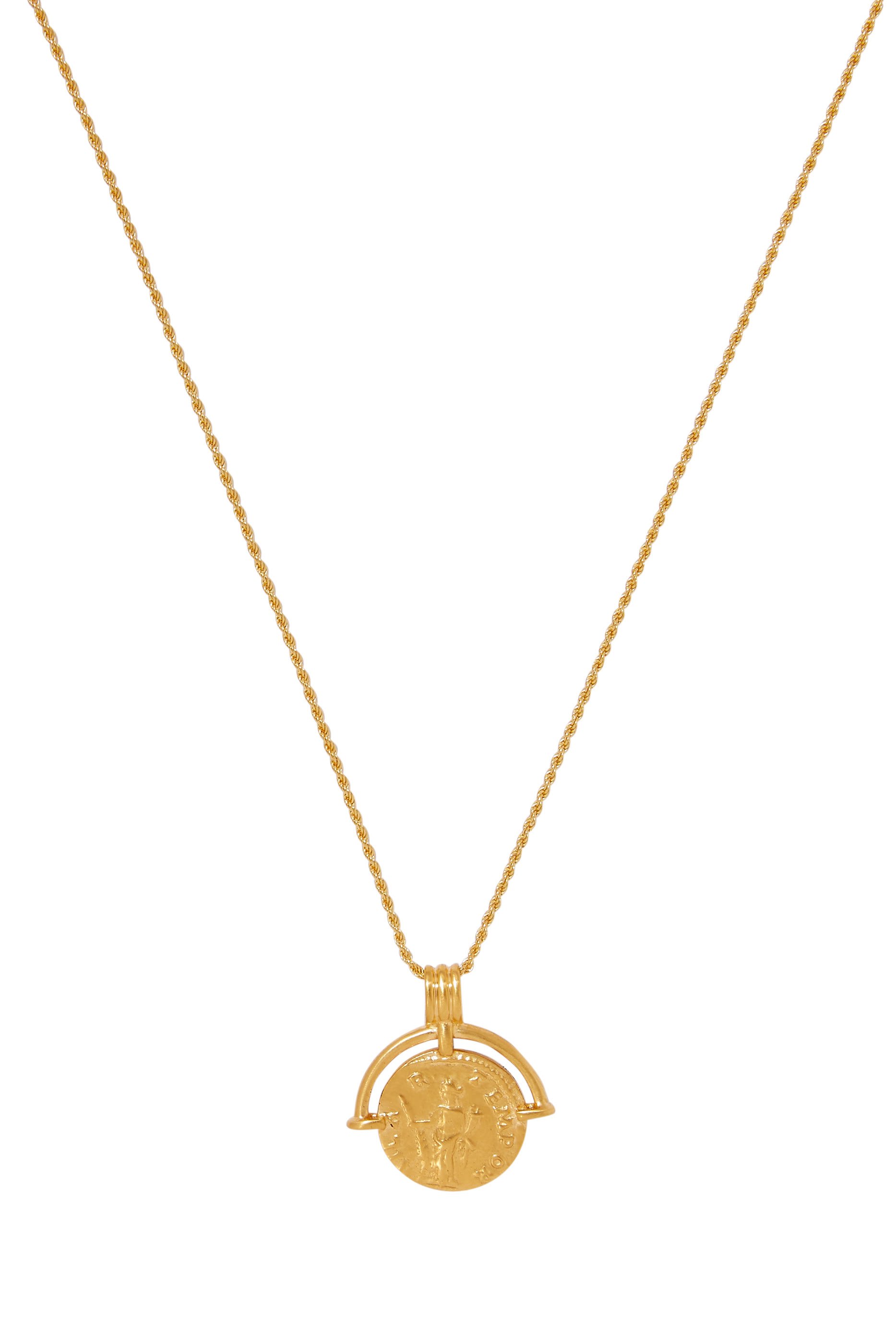 Lucy Williams Medium Engravable Roman Arc Coin Necklace