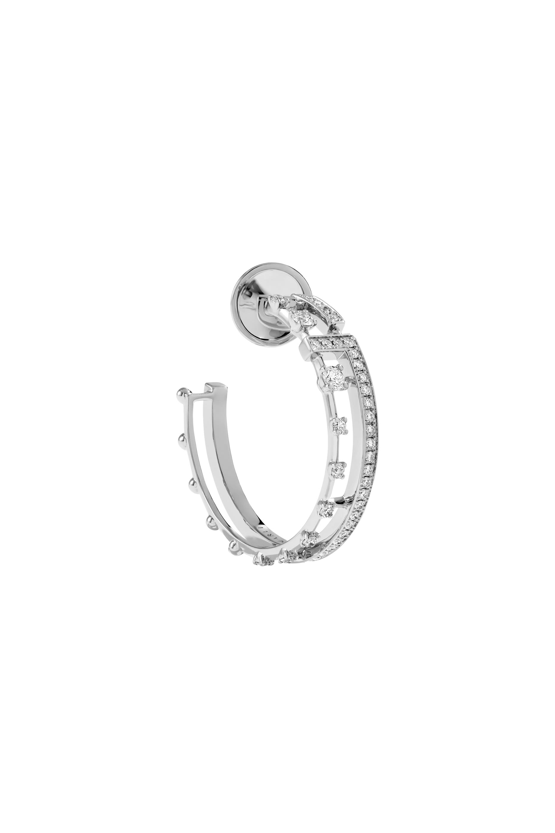 Avenues Hoop Earrings, 18k White Gold with Diamonds