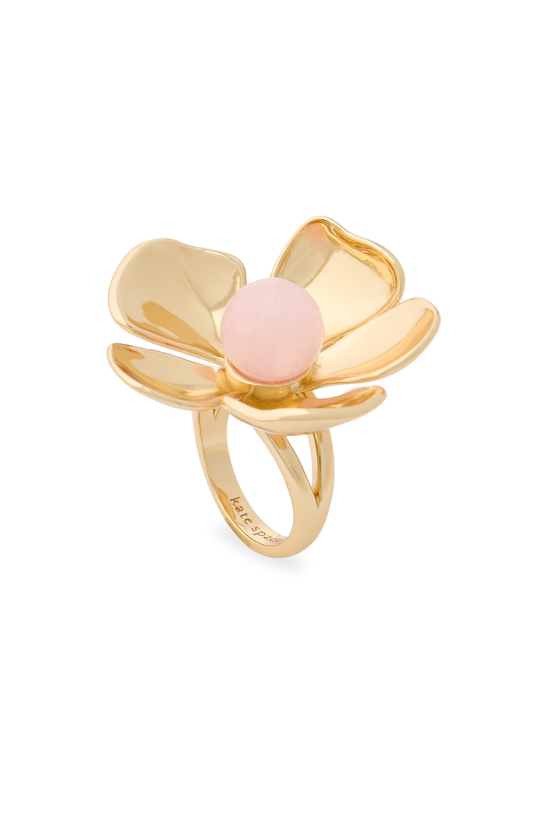 Gilded Garden Statement Ring, Brass & Cubic Zirconia & Glass Stone
