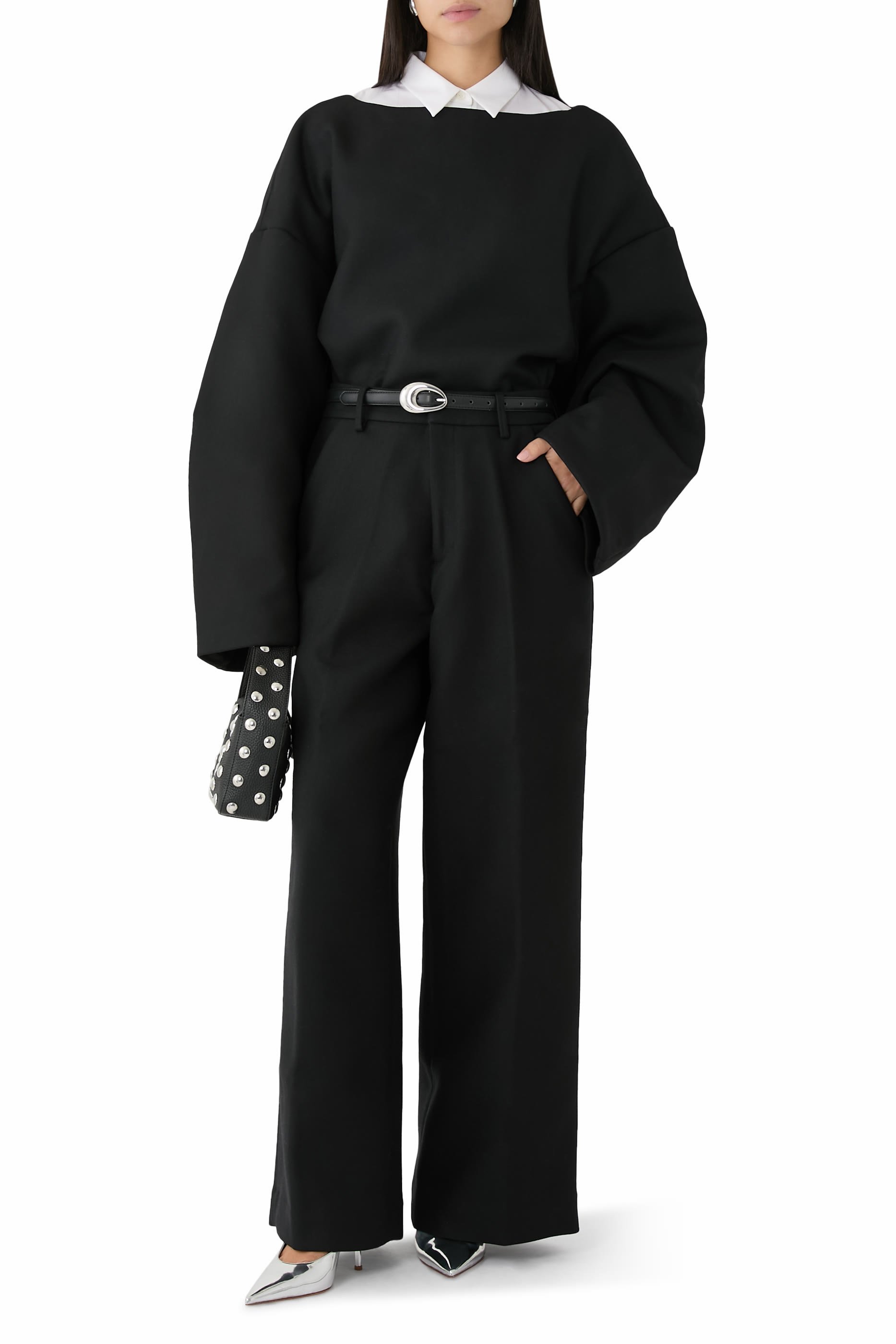 Wide-Leg Wool Trousers